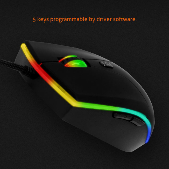 MeeTion MT-GM21 USB Wired Chromatic RGB Circulation Backlit Gaming Mouse - Medaid International