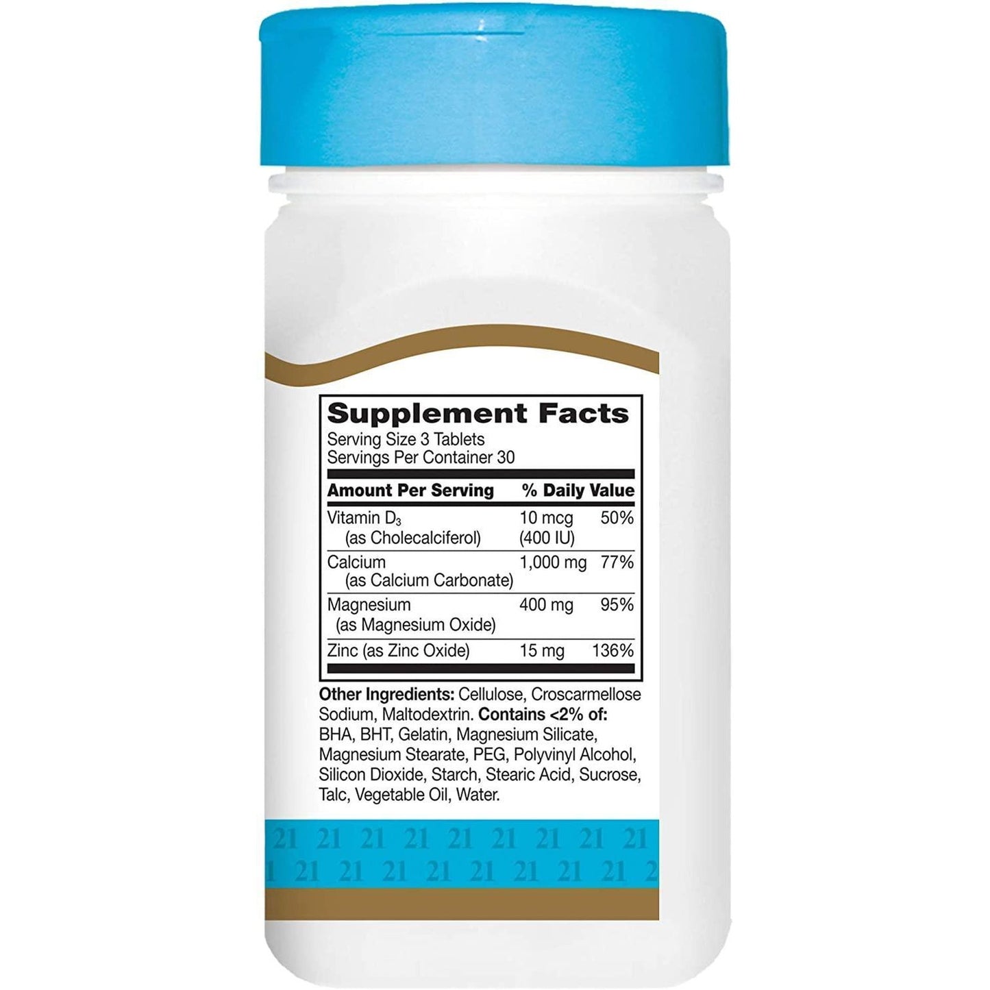 21st Century Calcium Magnesium Zinc + D3 90 Tablets