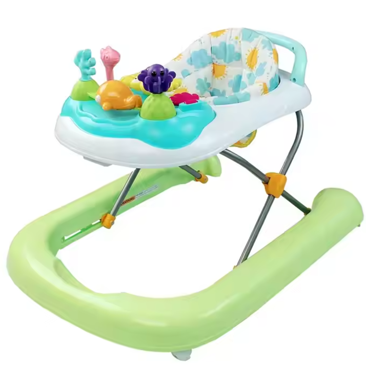 Spuddies Classic Walker Green, Adjustable Baby Activity Walker