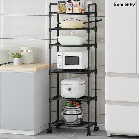 Steel Heavy Duty 6 Tier Rolling Kitchen Storage Shelves
