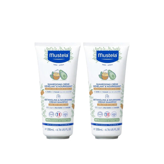 2X Mustela Detangling & Nourishing Cream Shampoo Detangling & Nourishing Cream Shampoo 200ML+ FREE HairBrush