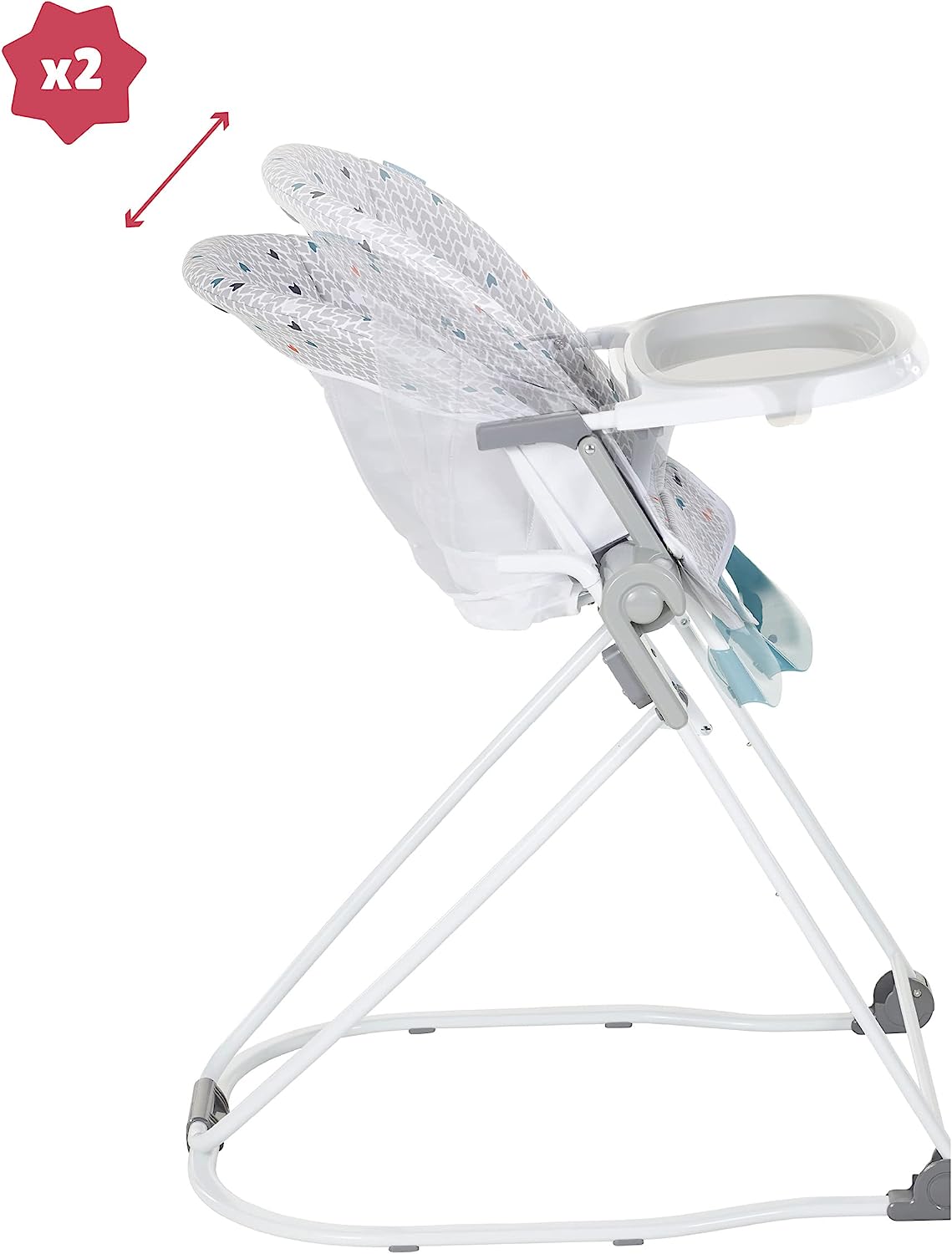 Badabulle Ultra-Foldable High Chair - Grey pattern