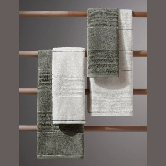 2Bath&2Face  Carmine Set Olive Extra Soft Modern Cotton 50x90 70x140 cm