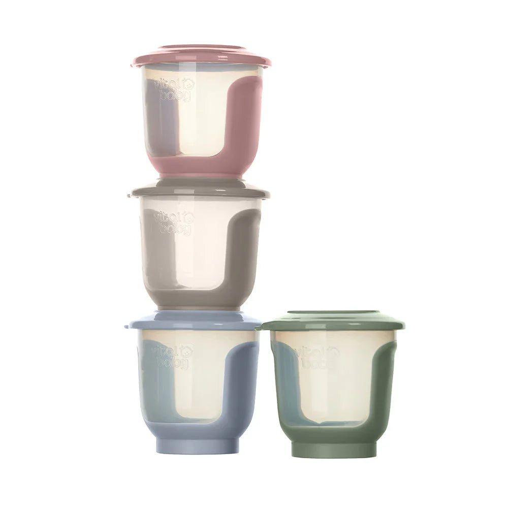 Vital Baby Nourish store & wean™ pots 120ml 4pk - natural