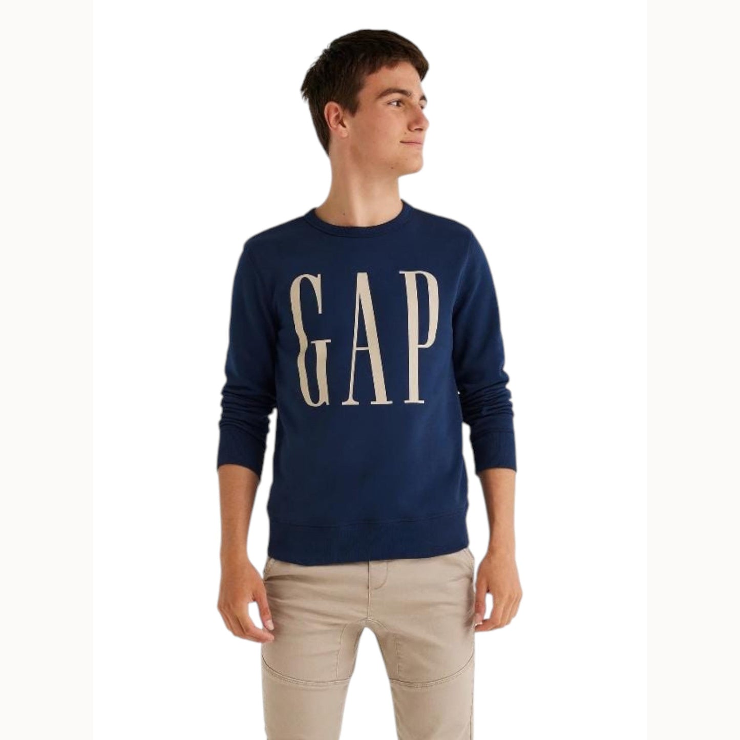 Kids Boy's Brand Logo Printed Sweaters,Navy