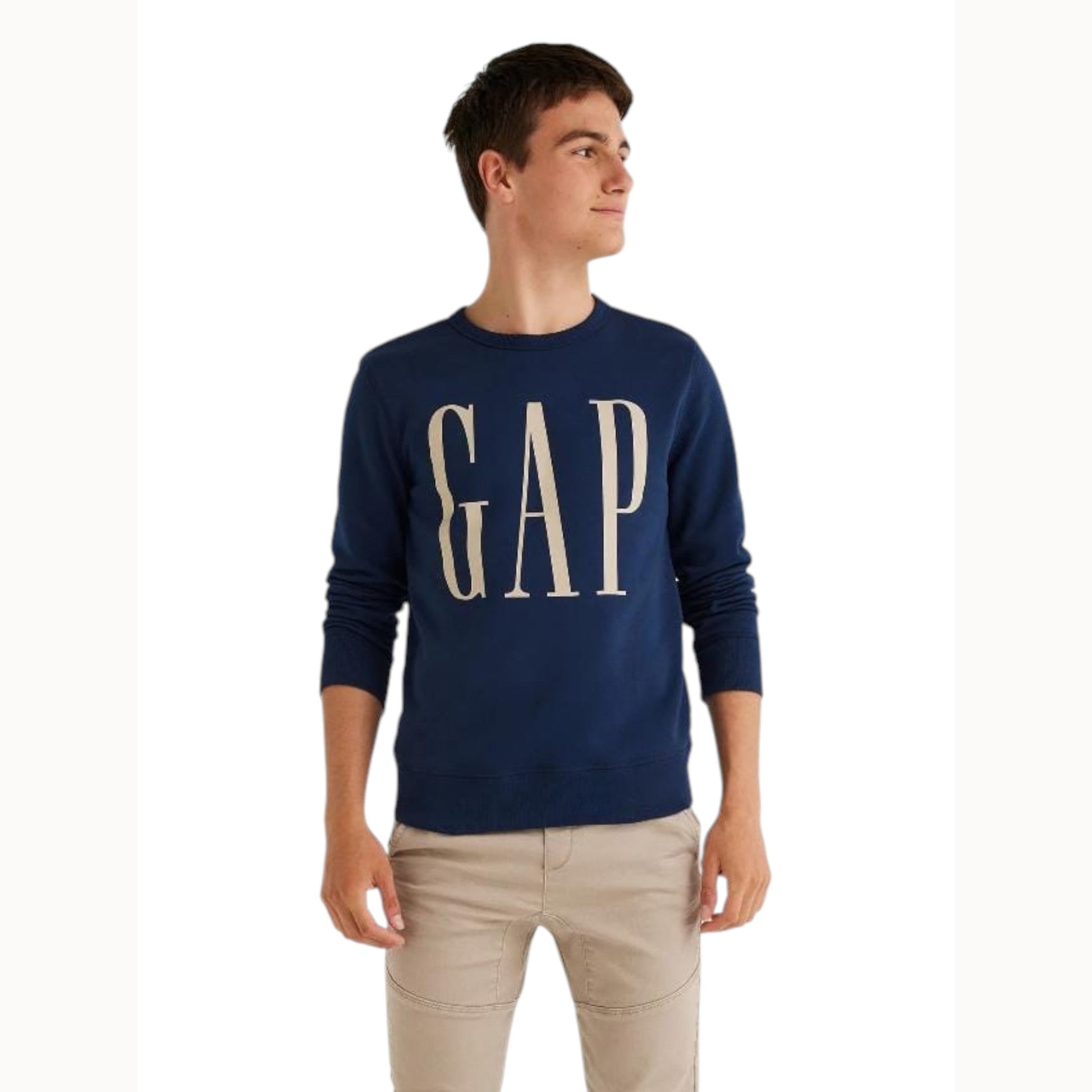 Kids Boy's Brand Logo Printed Sweaters,Navy