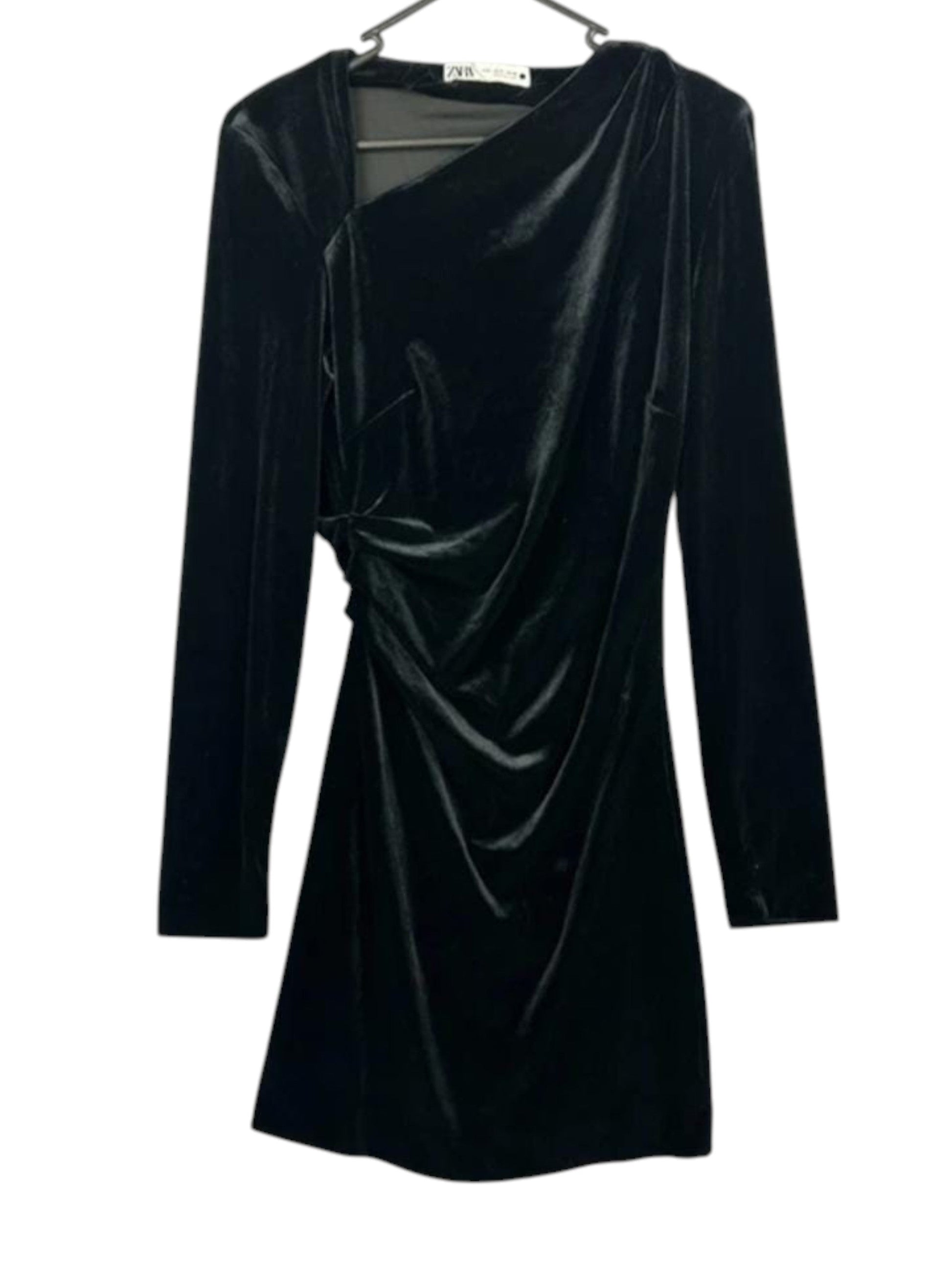 Women's Plain Velvet Dress,Black