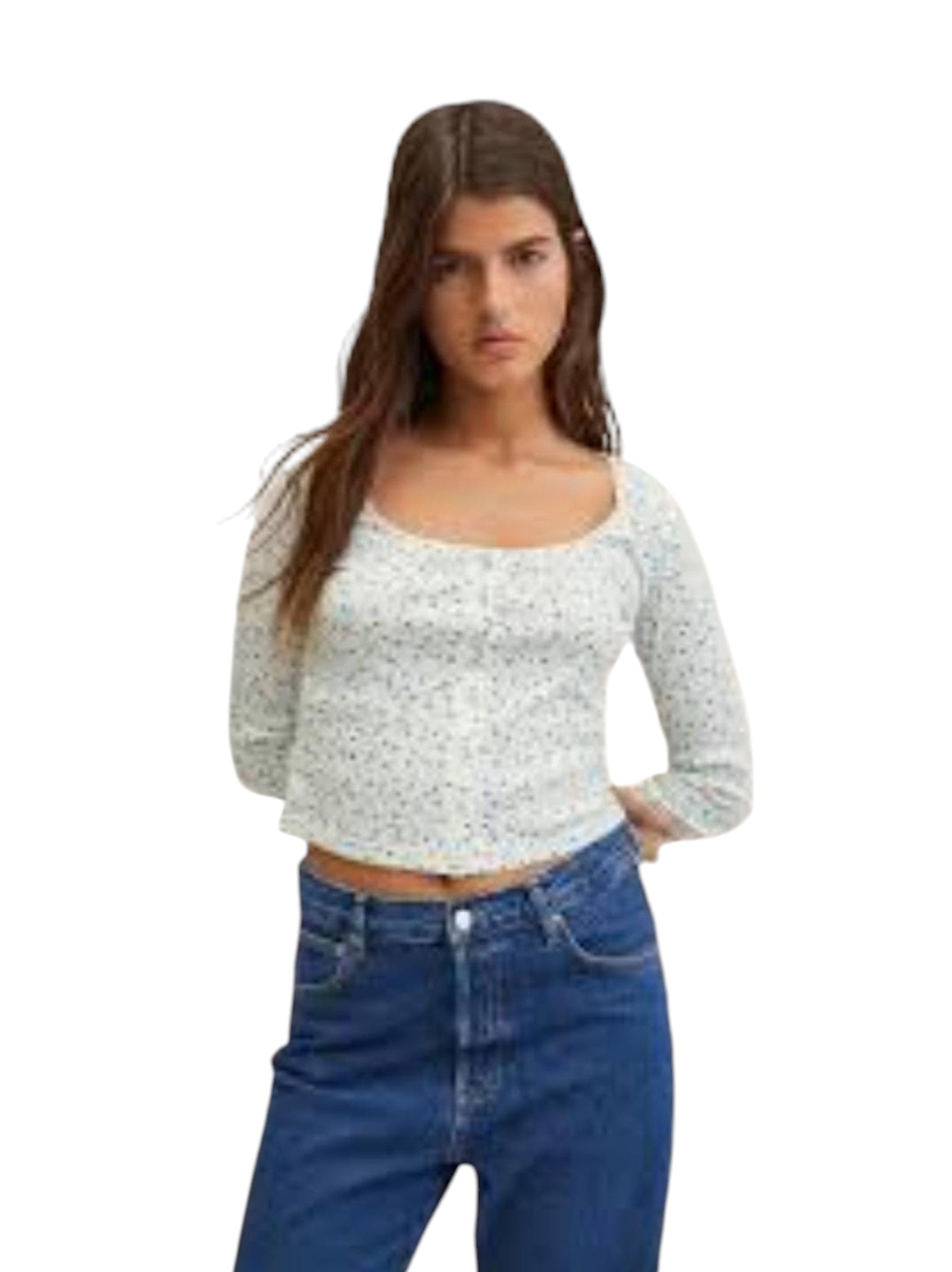 Women's Floral Printed Top,White