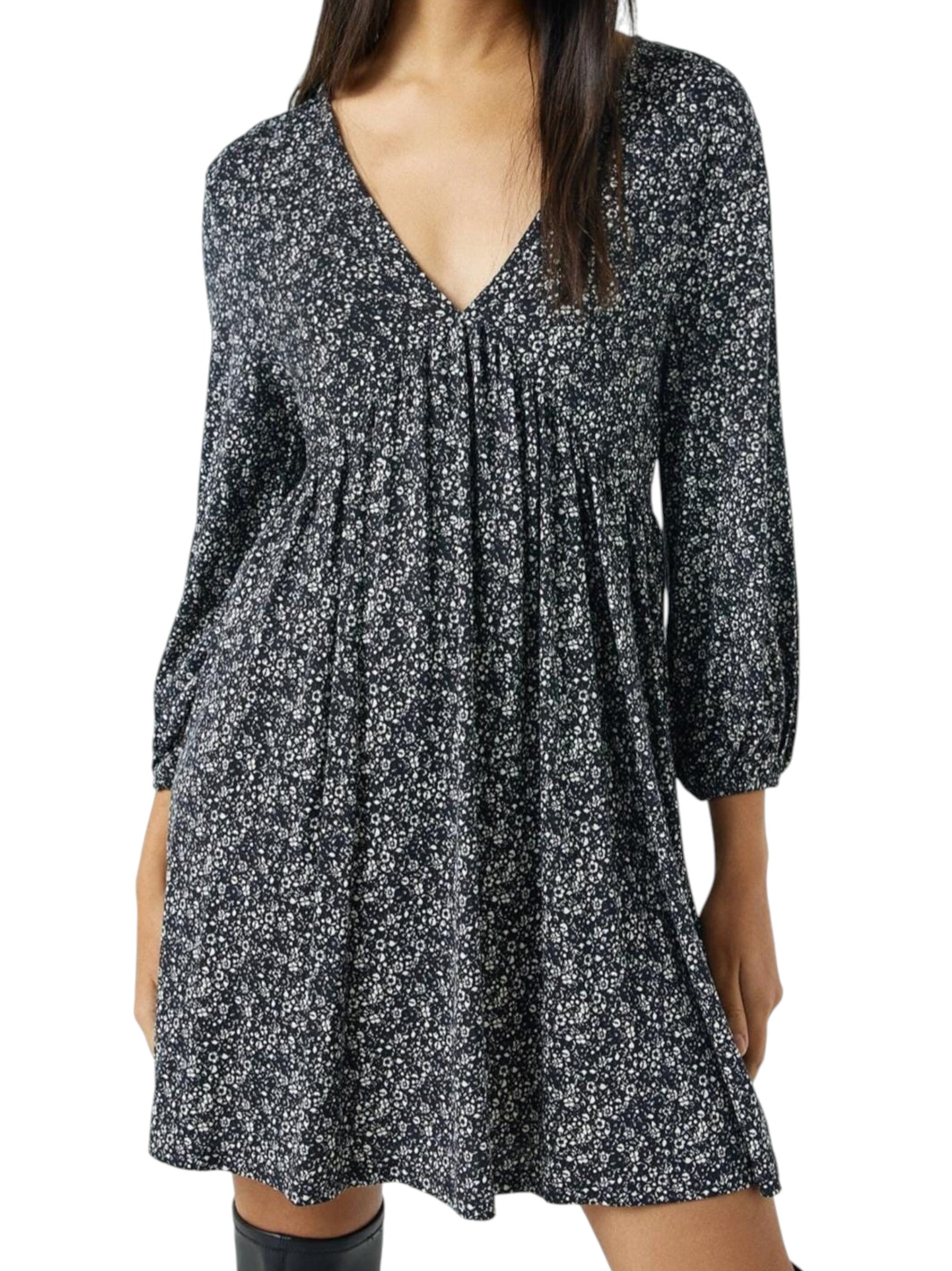 Women's Floral Printed Dress,Black