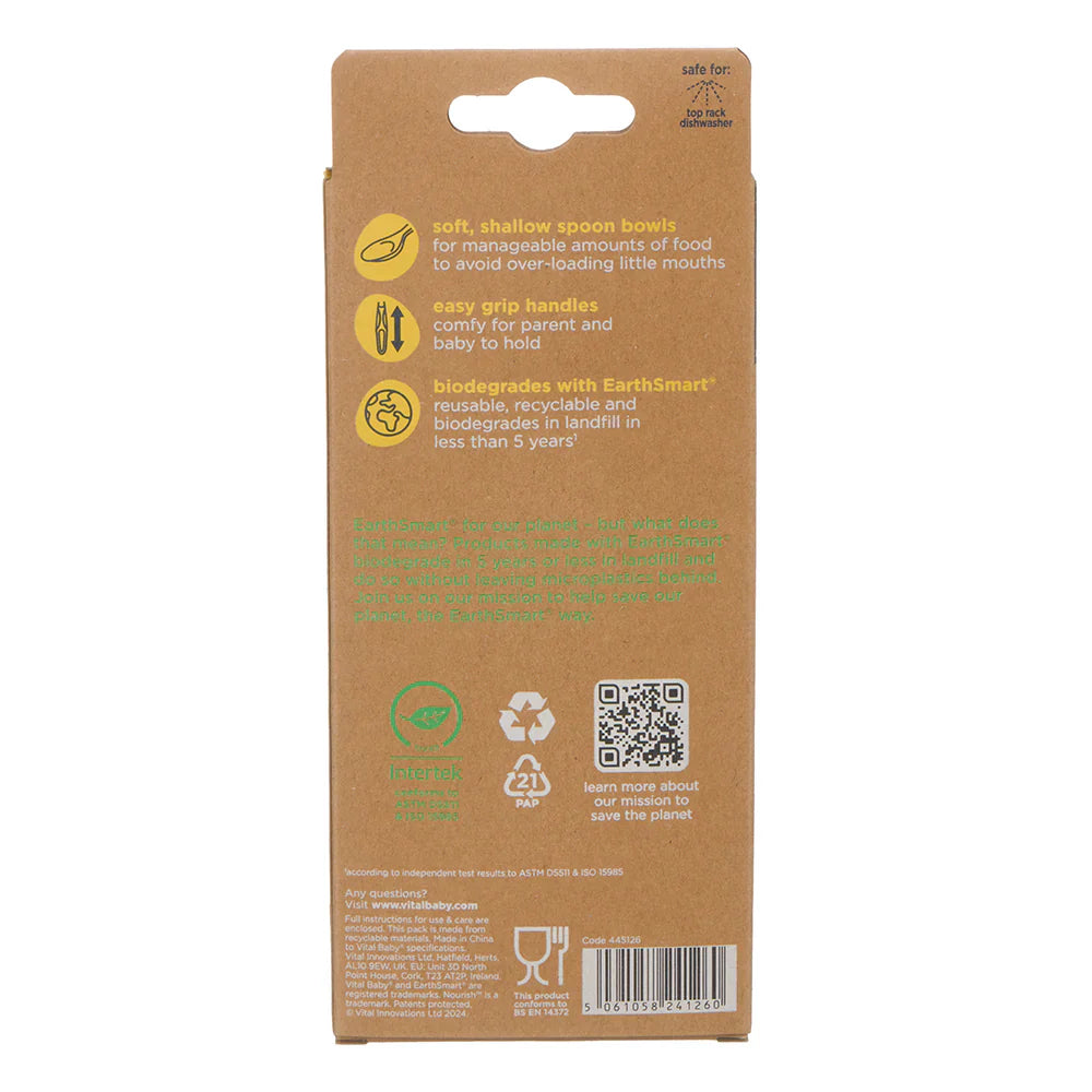 Vital Baby Nourish start weaning spoons 5pk - natural
