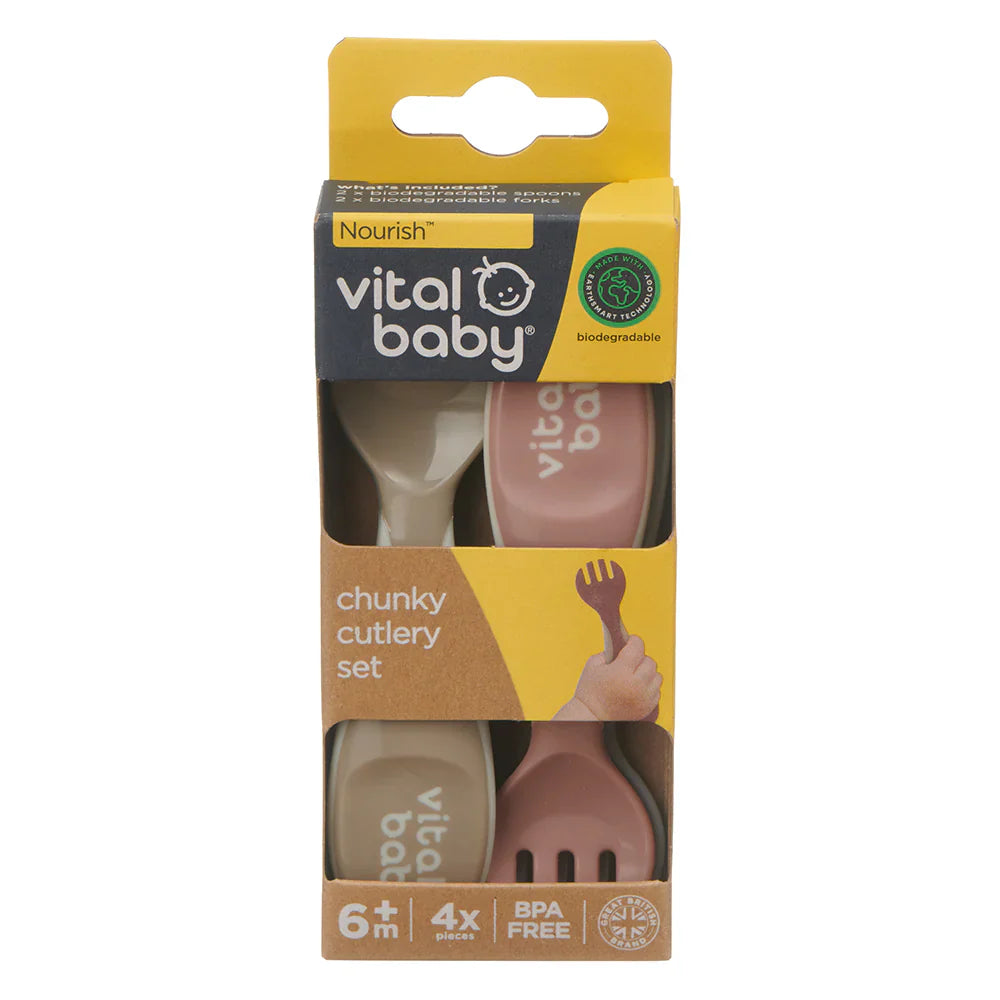 Vital Baby Nourish chunky cutlery 4pk-natural