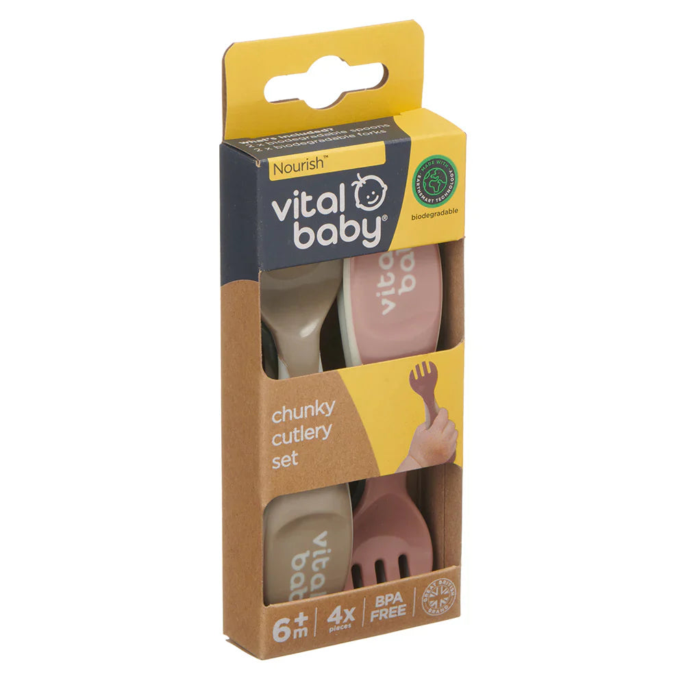 Vital Baby Nourish chunky cutlery 4pk-natural