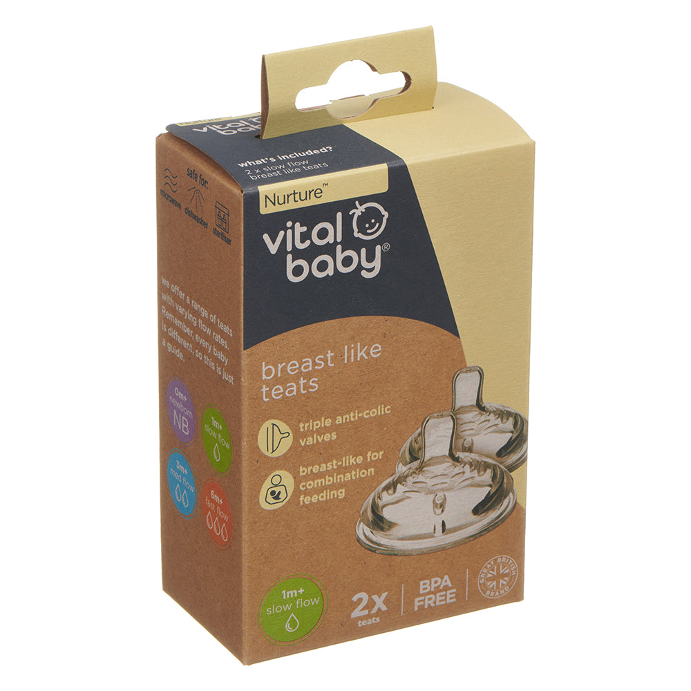 Vital Baby - Nuture Breast Like Teats - Slow Flow 2pack