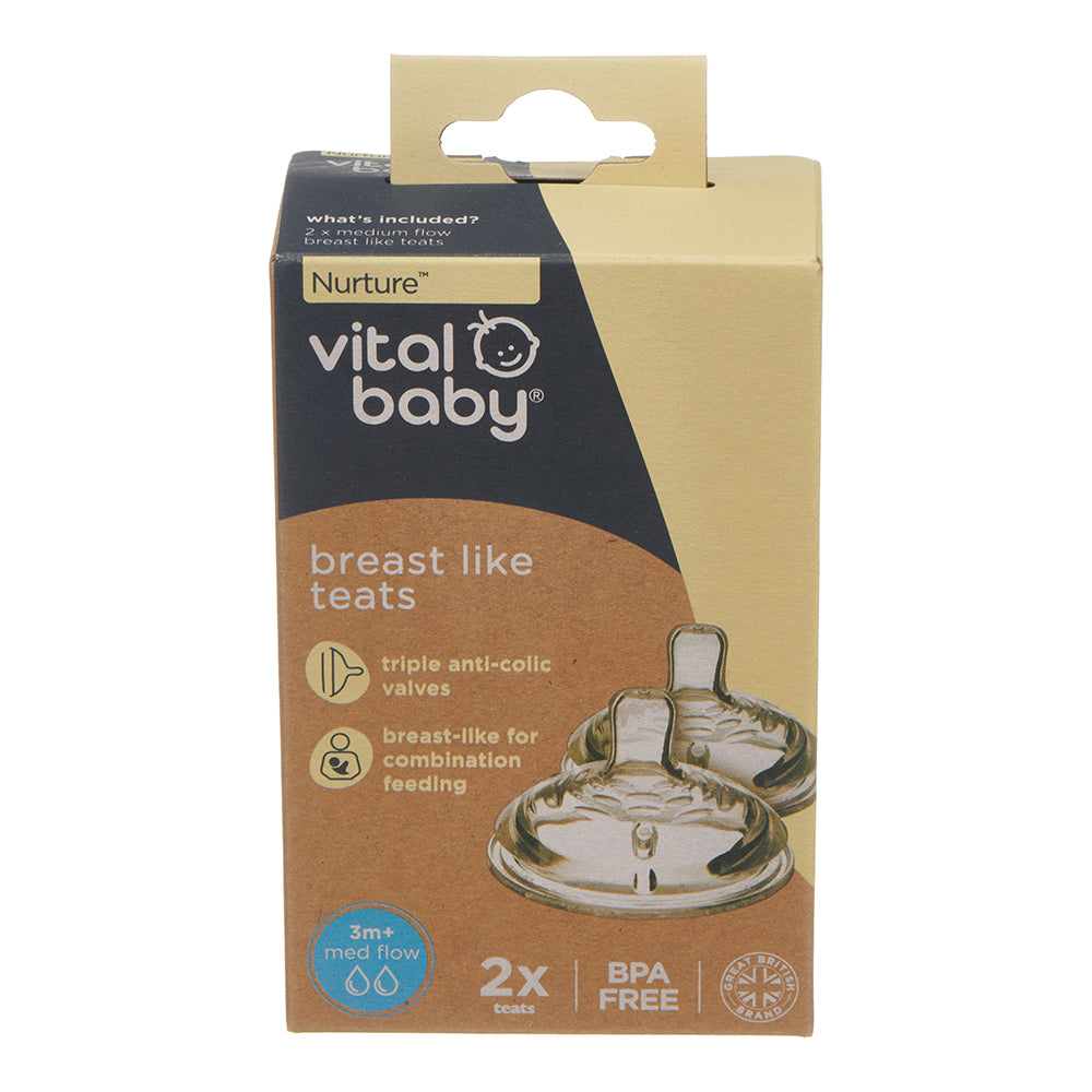 Vital Baby - Nuture Breast Like Teats Medium - Flow 2pack