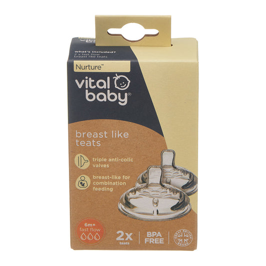 Vital Baby - Nuture Breast Like Teats - Fast Flow 2pcs