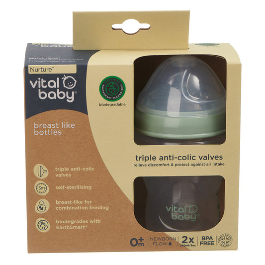 Vital Baby - Nuture Breast Like Bottle 240ML - 2pack