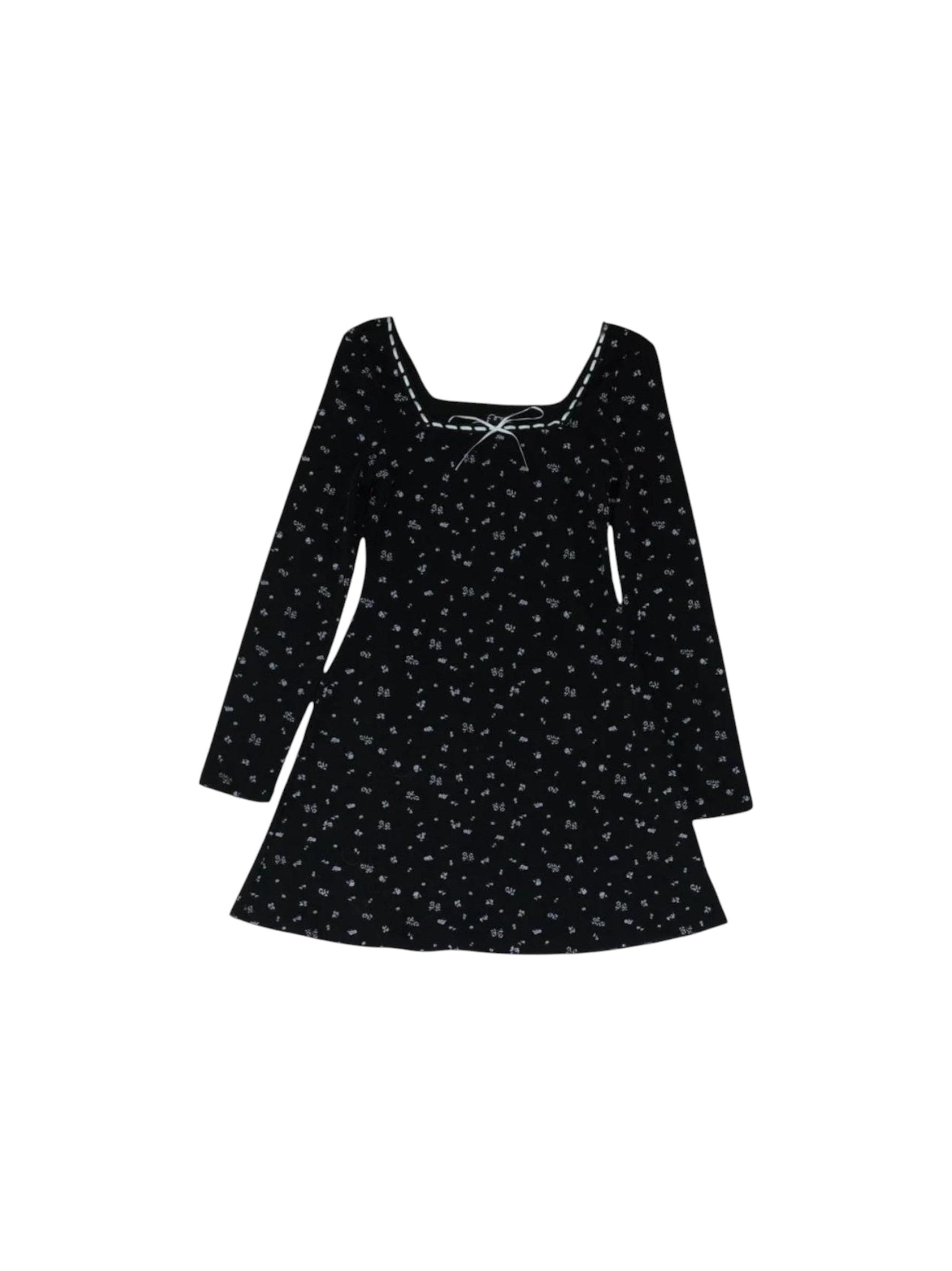 Kids Girl's Floral Printed Dress,Black