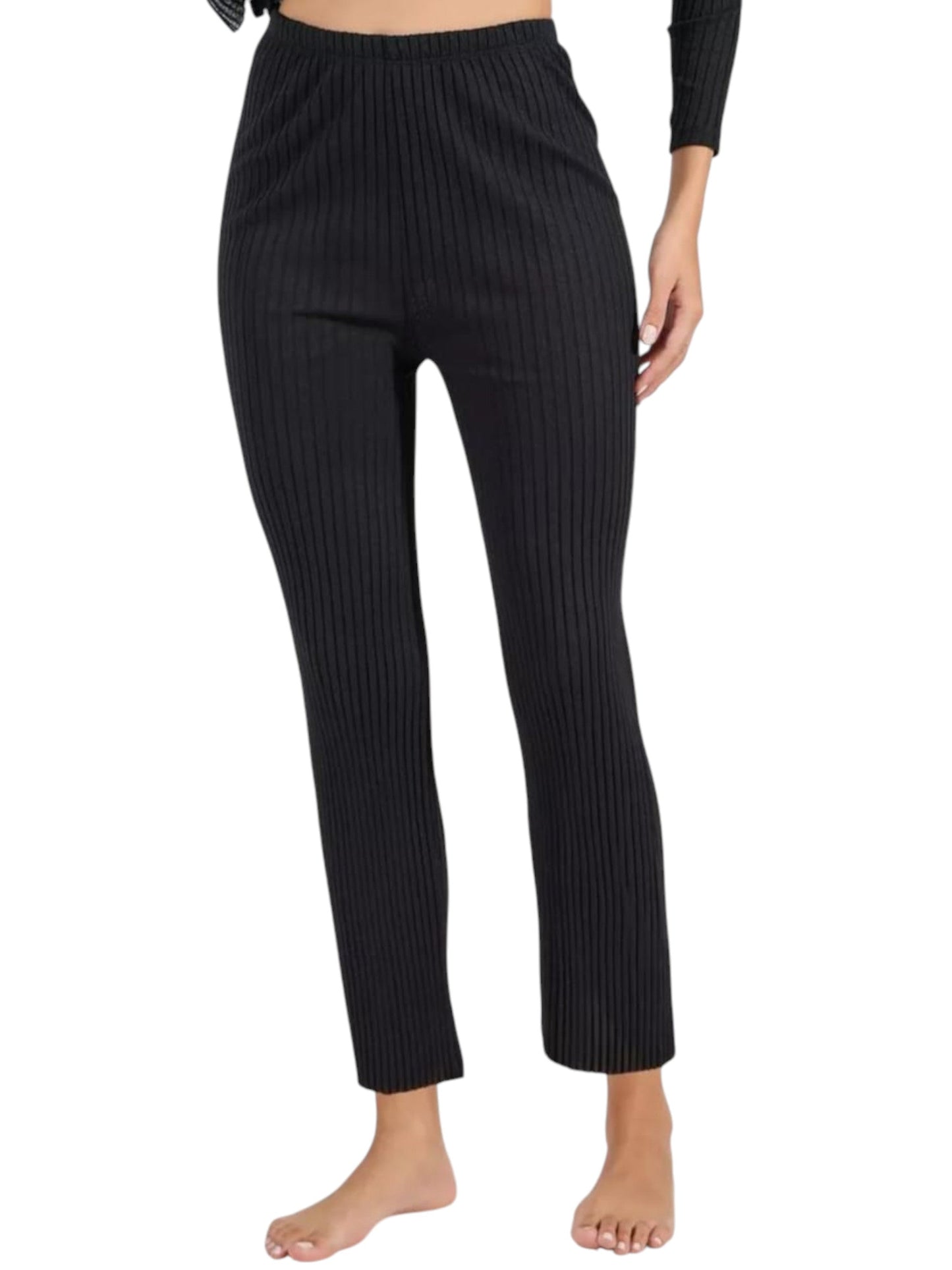 Women's Ribbed Pant,Black