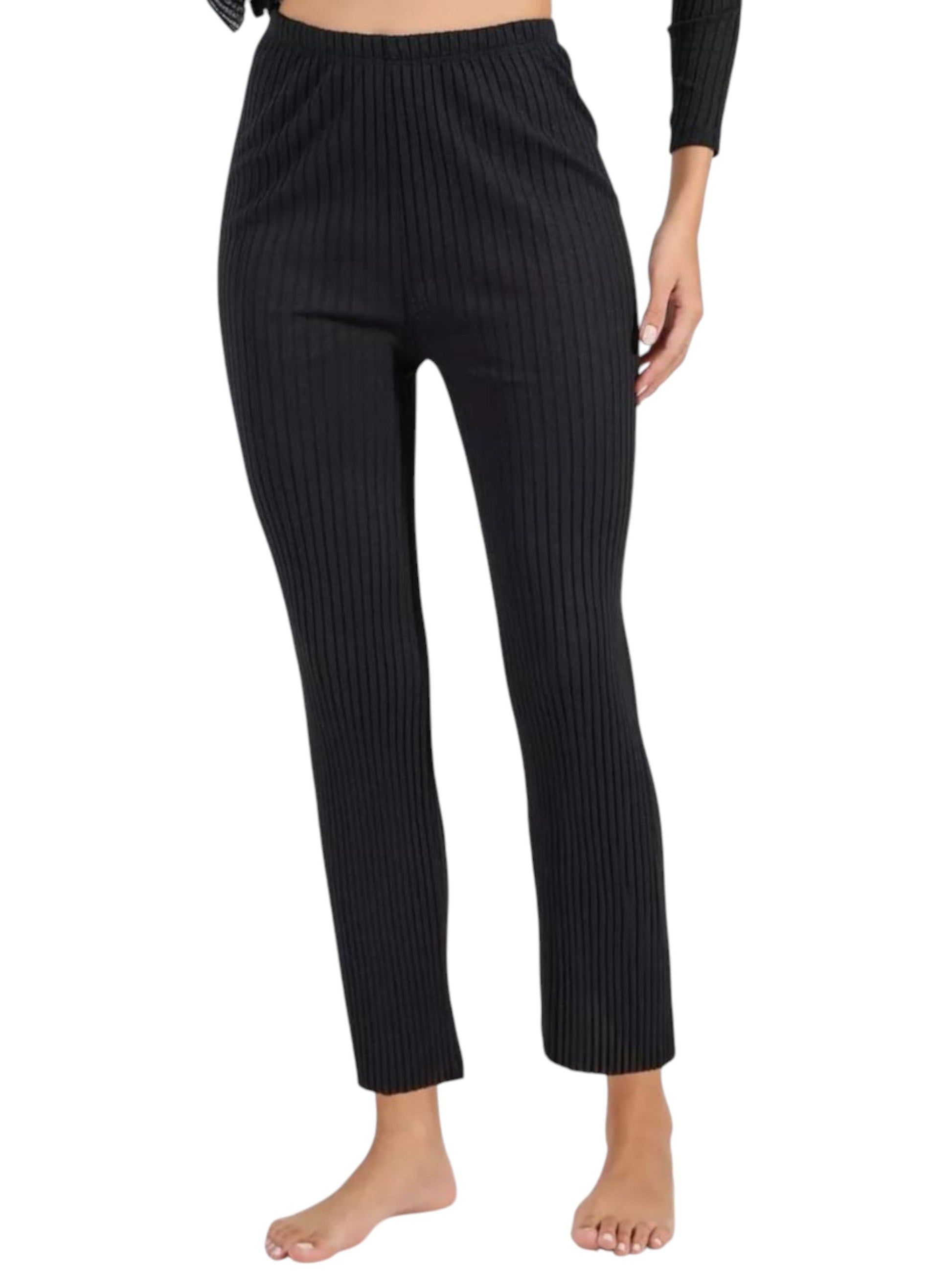 Women's Ribbed Pant,Black