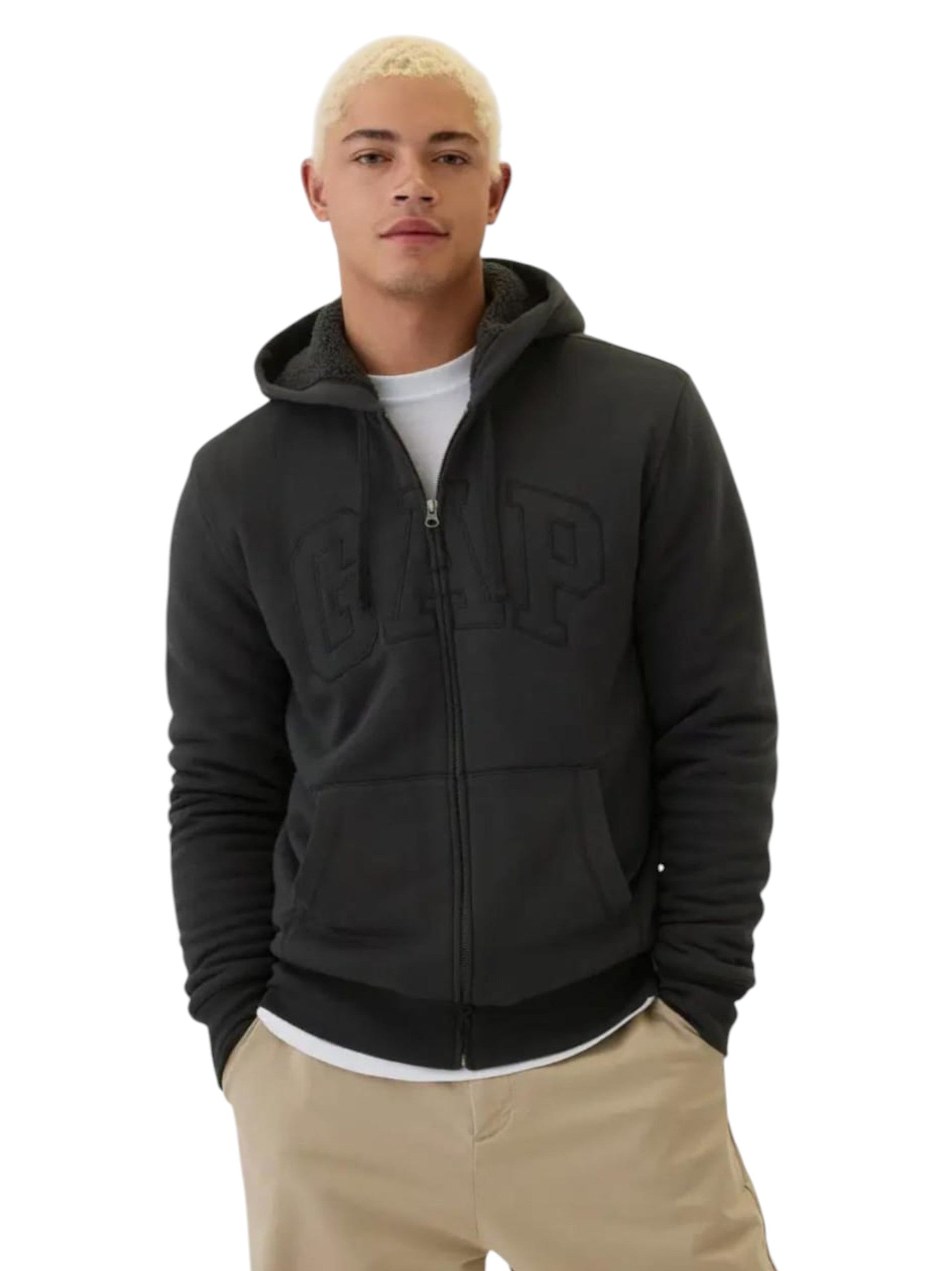Men's Logo Printed Hoodie,Black