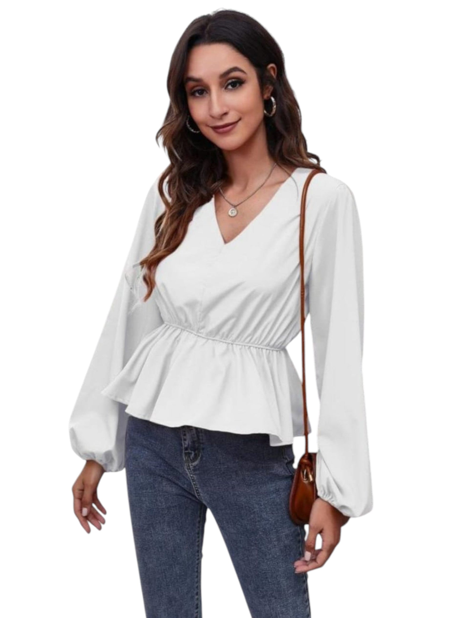 Women's Ruffled Top,White