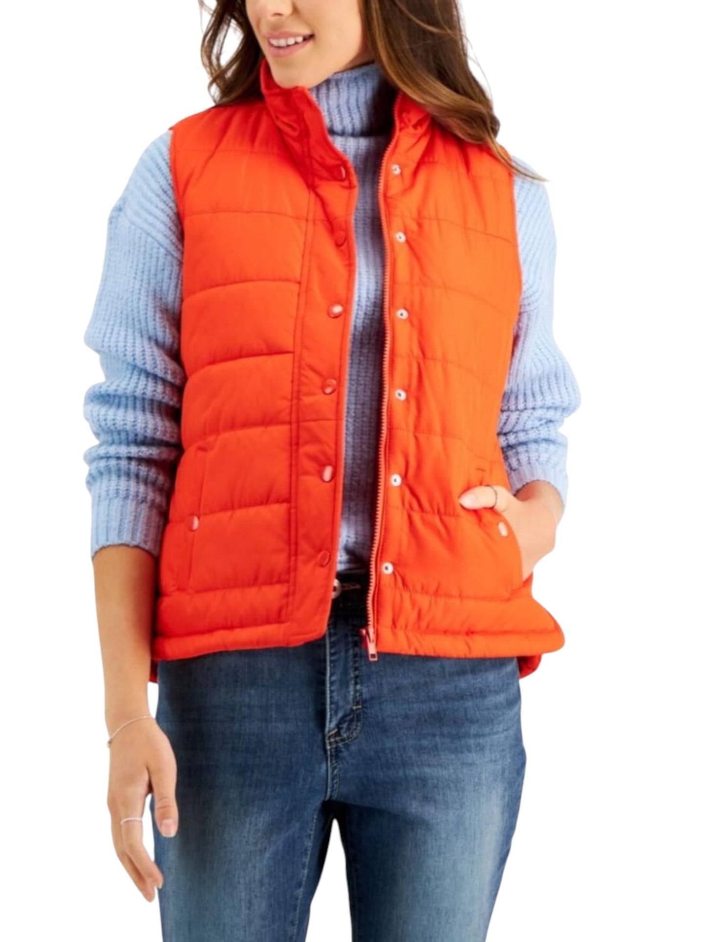 Women's Quilted Vest,Orange