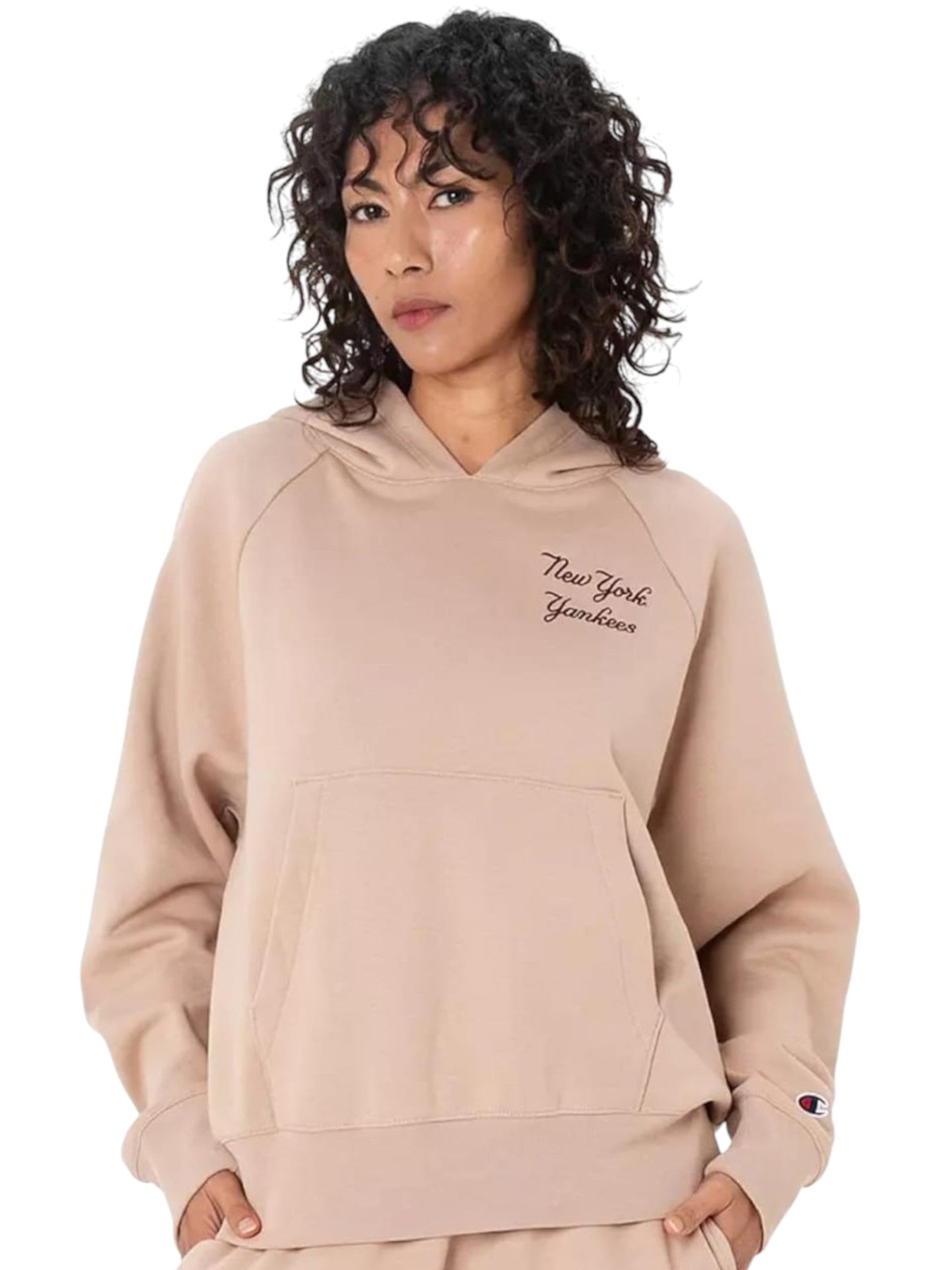 Women's Back Embroidered Hoodie,Taupe