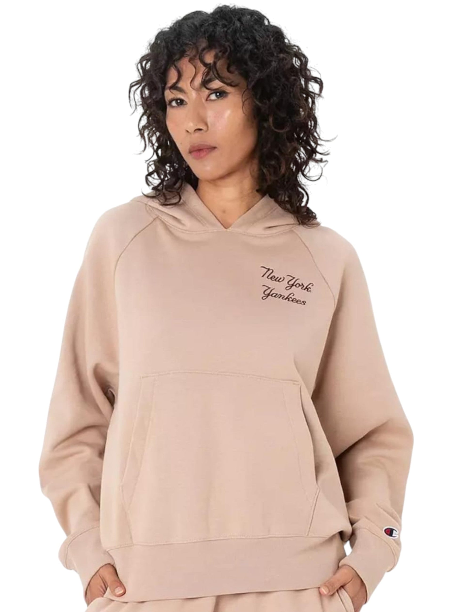 Women's Back Embroidered Hoodie,Taupe