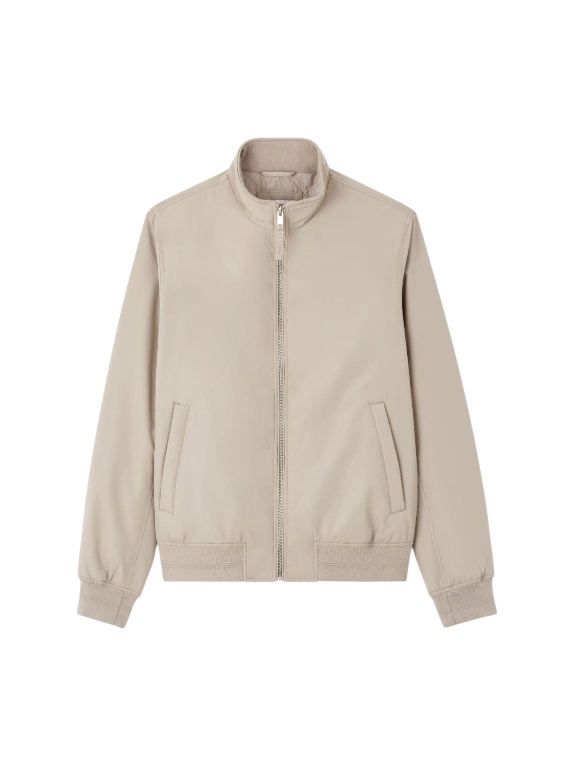 Men's Plain Solid Jacket,Stone