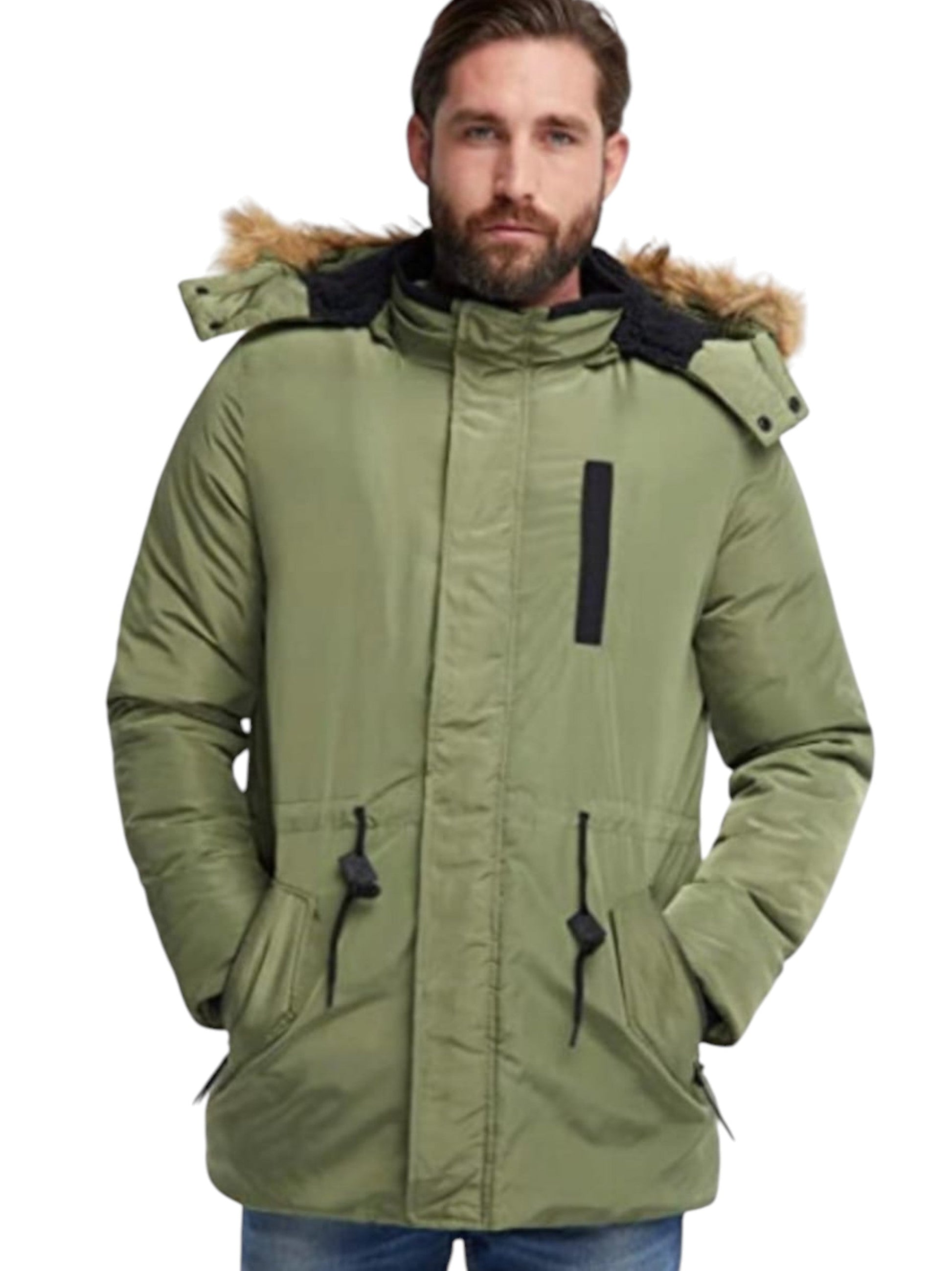 Men's Lined Quilted Jacket,Green