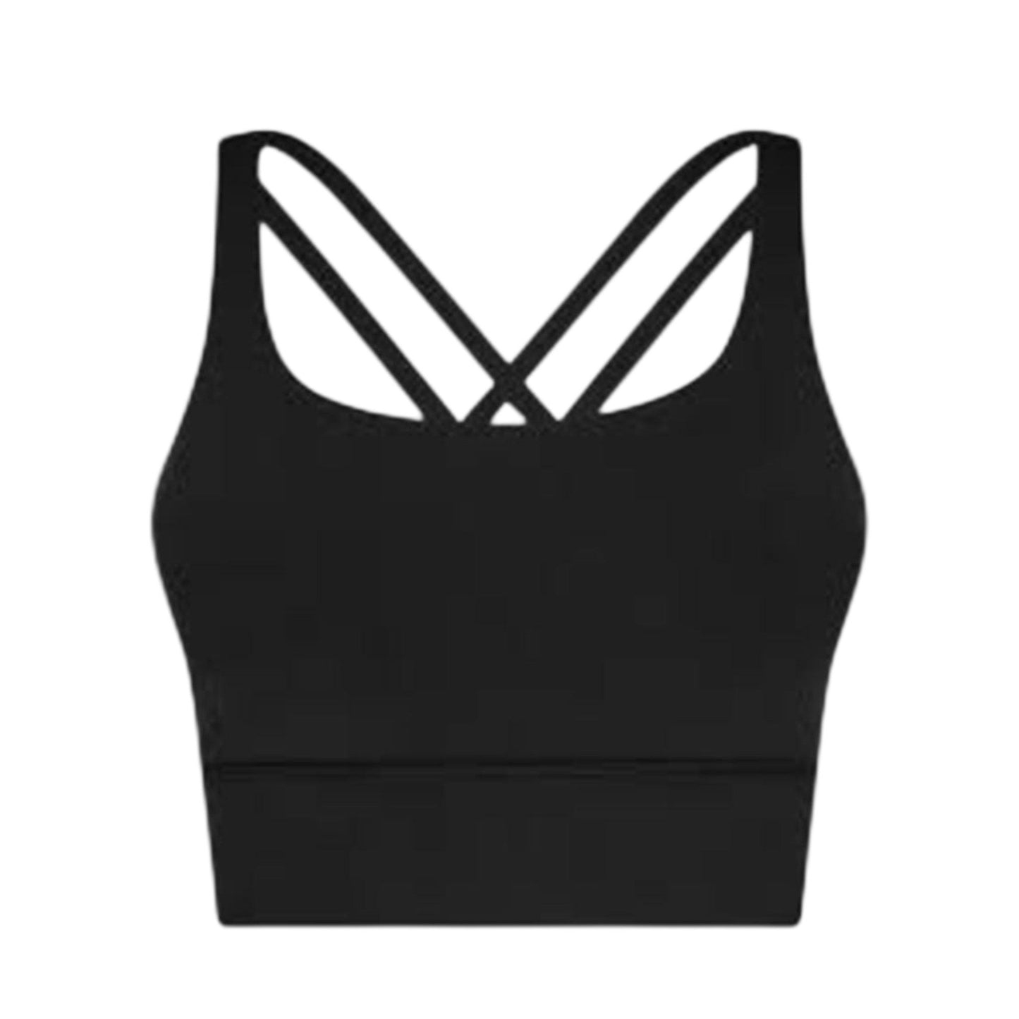 Women's Plain Crop Sport Top,Black