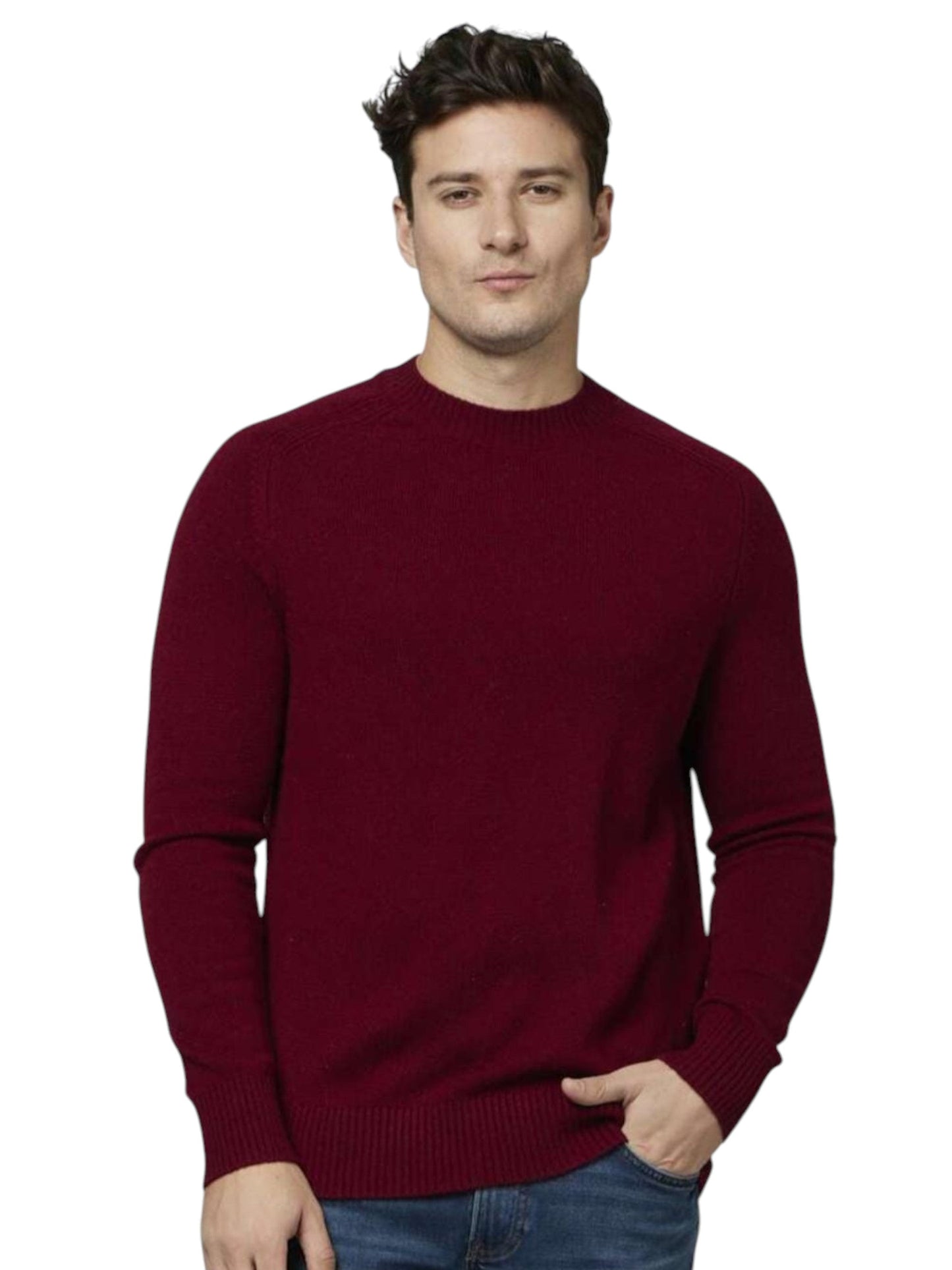Men's Knitted Sweaters,Burgundy