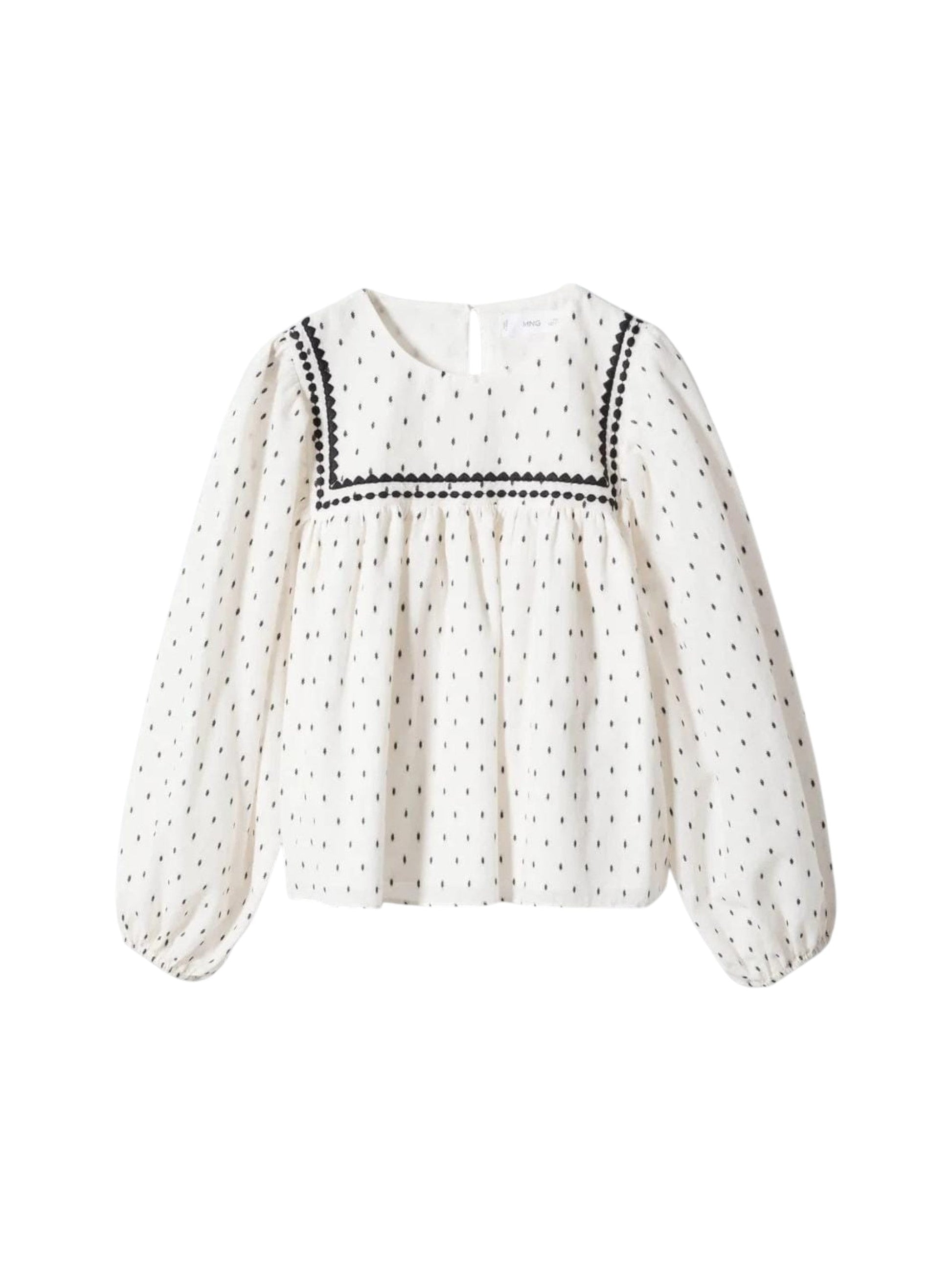 Kids Girl's Dotted Top,White