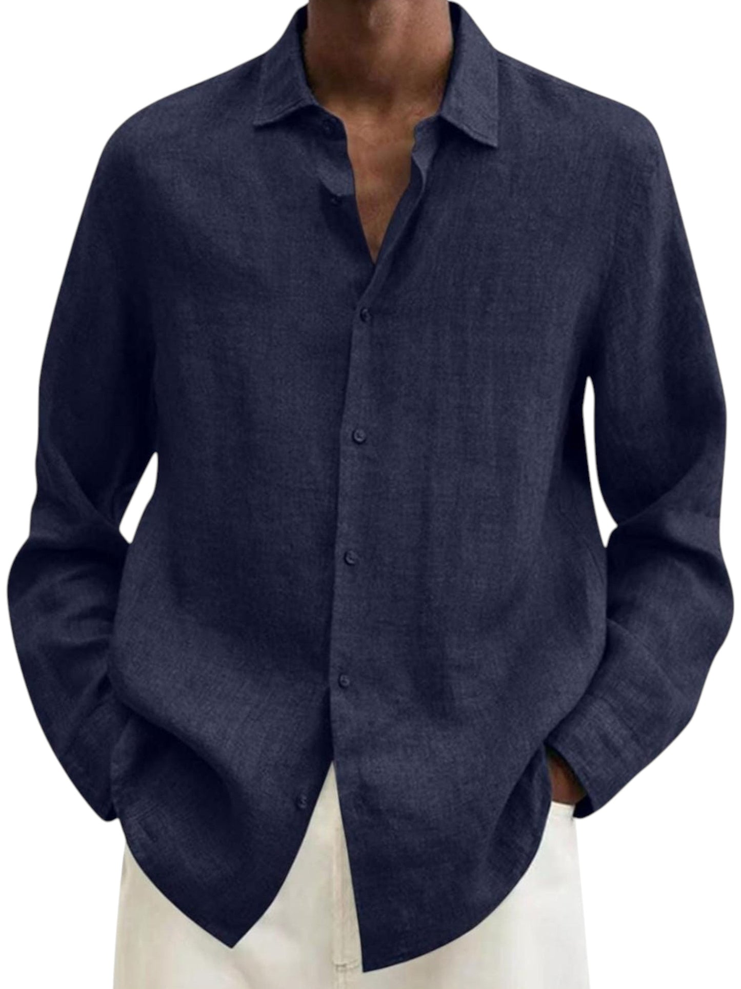 Men's Plain Dress Shirt,Navy