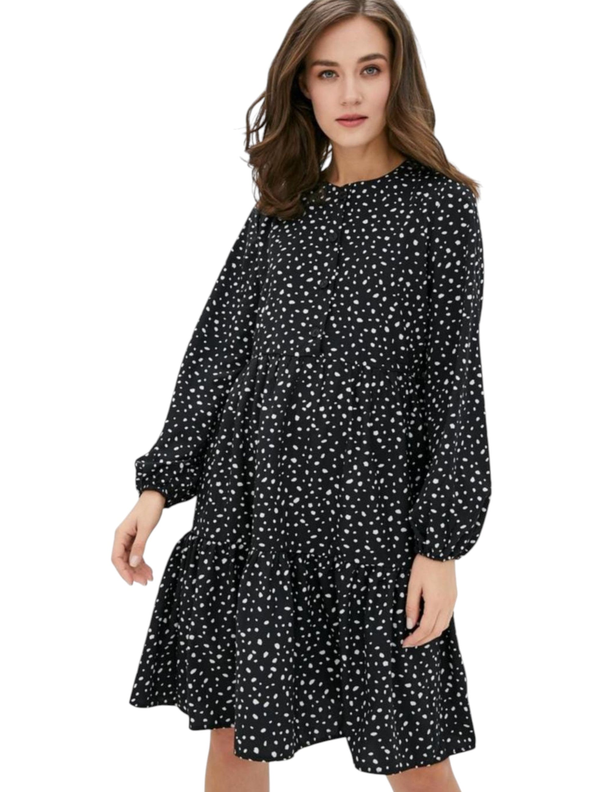 Women's Printed Dress,Black