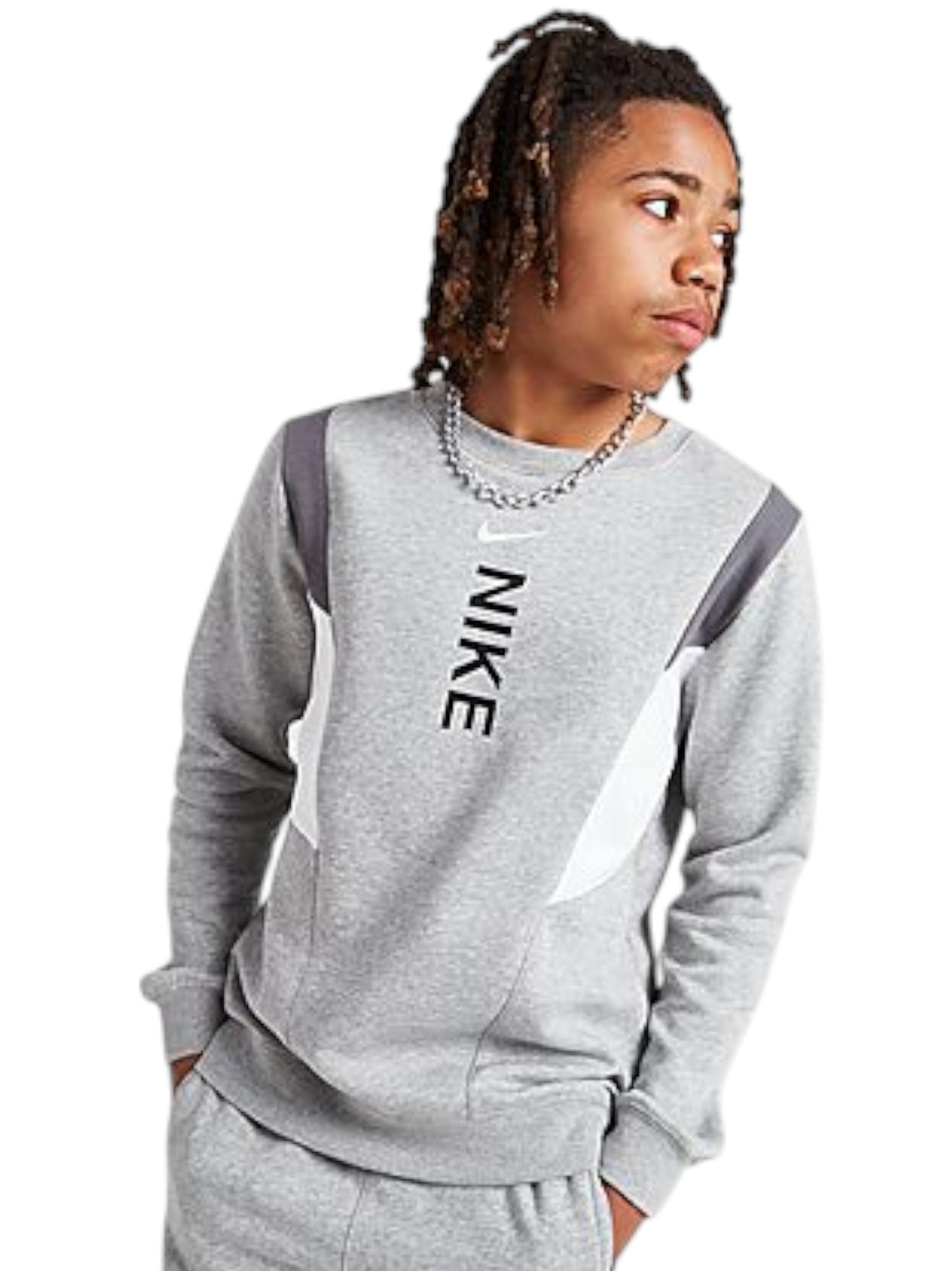 Kids Boy's Brand Logo Printed Sweaters,Light Grey