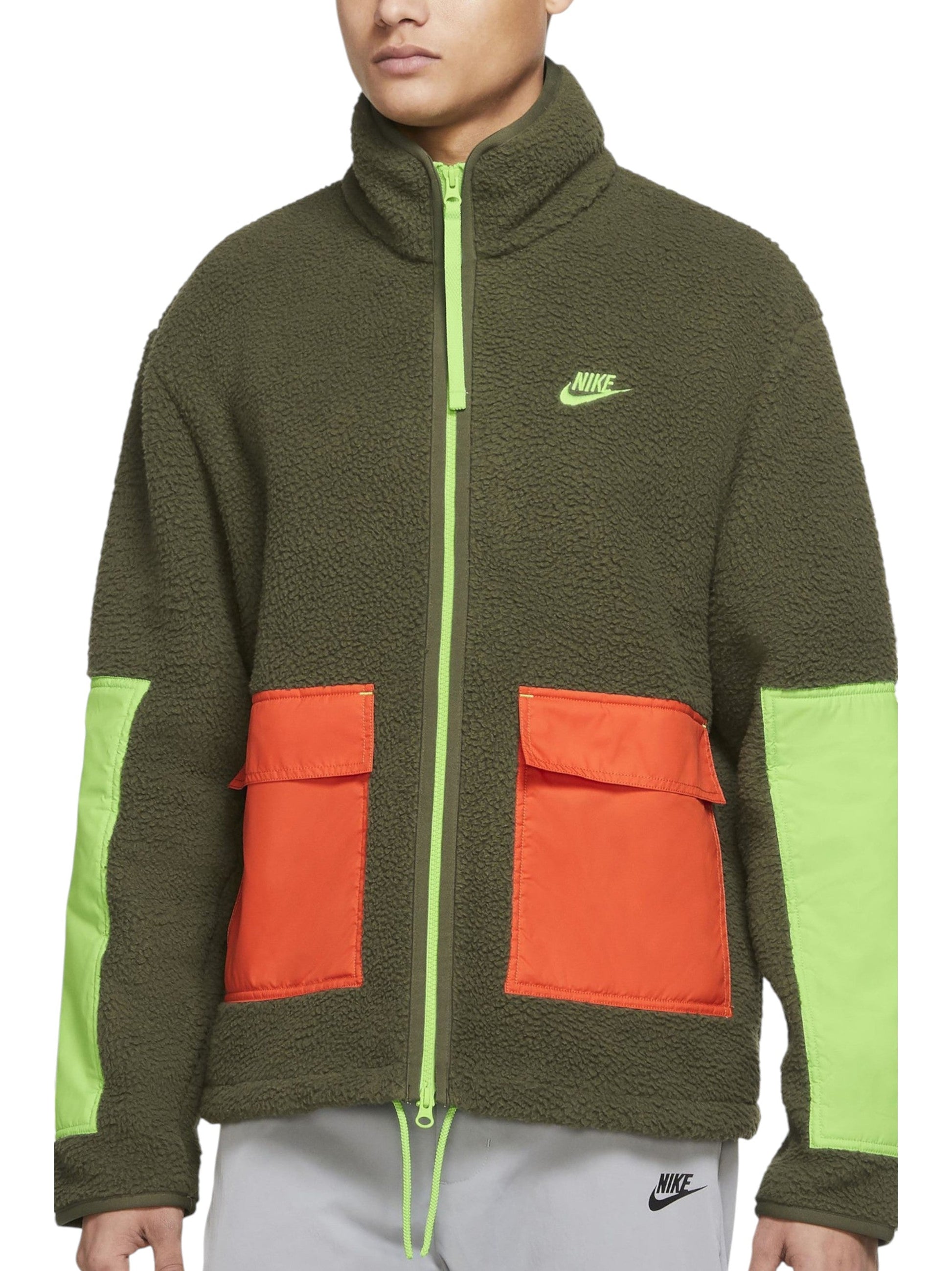 Men's Faux Fur Sweaters,Olive