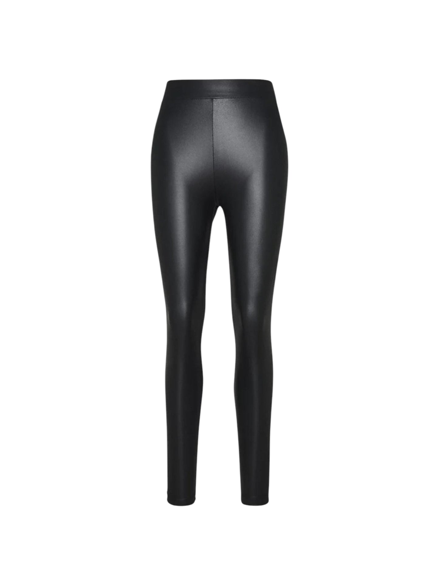Women's Plain Solid Leather Pant,Black