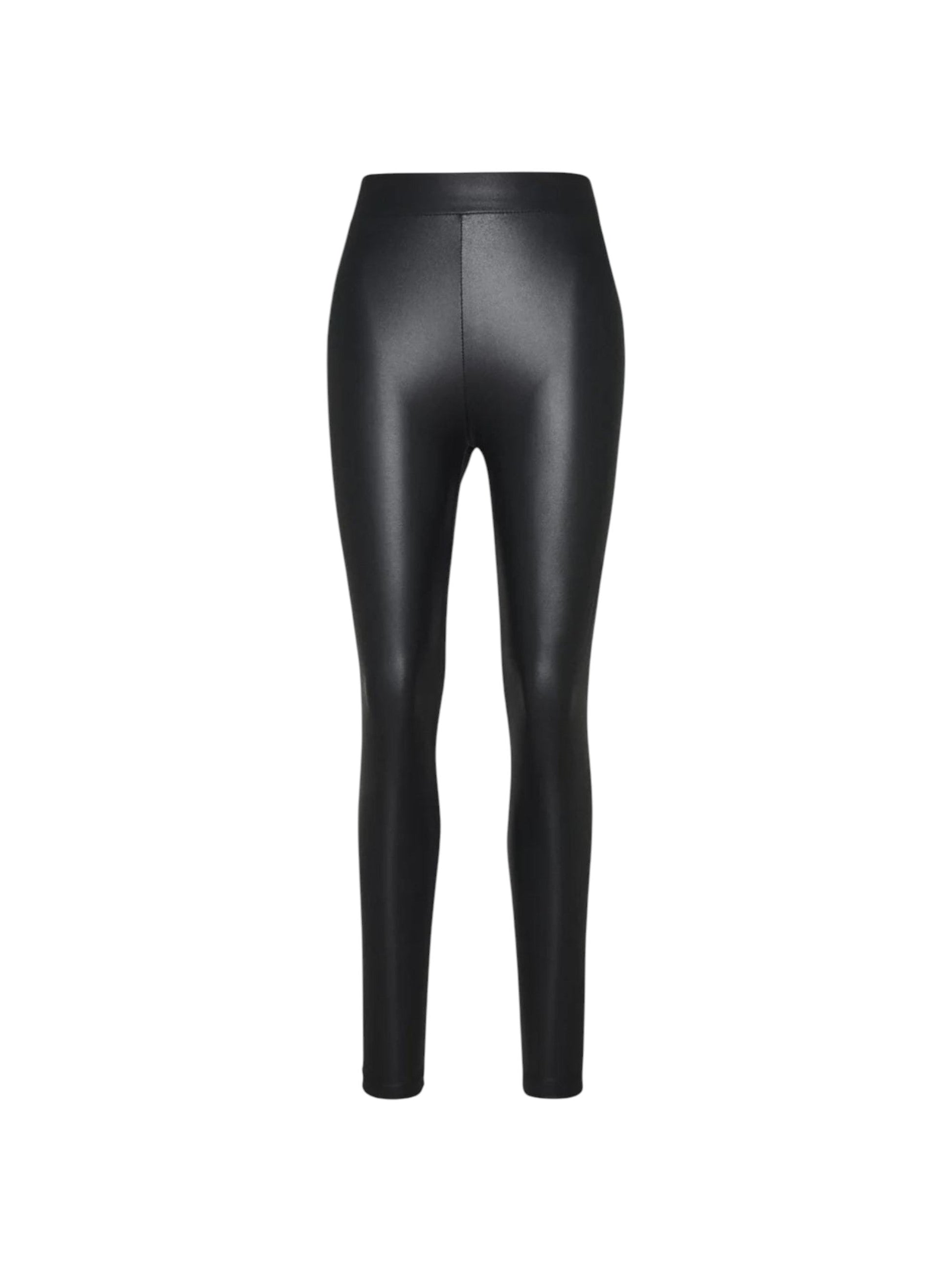 Women's Plain Solid Leather Pant,Black