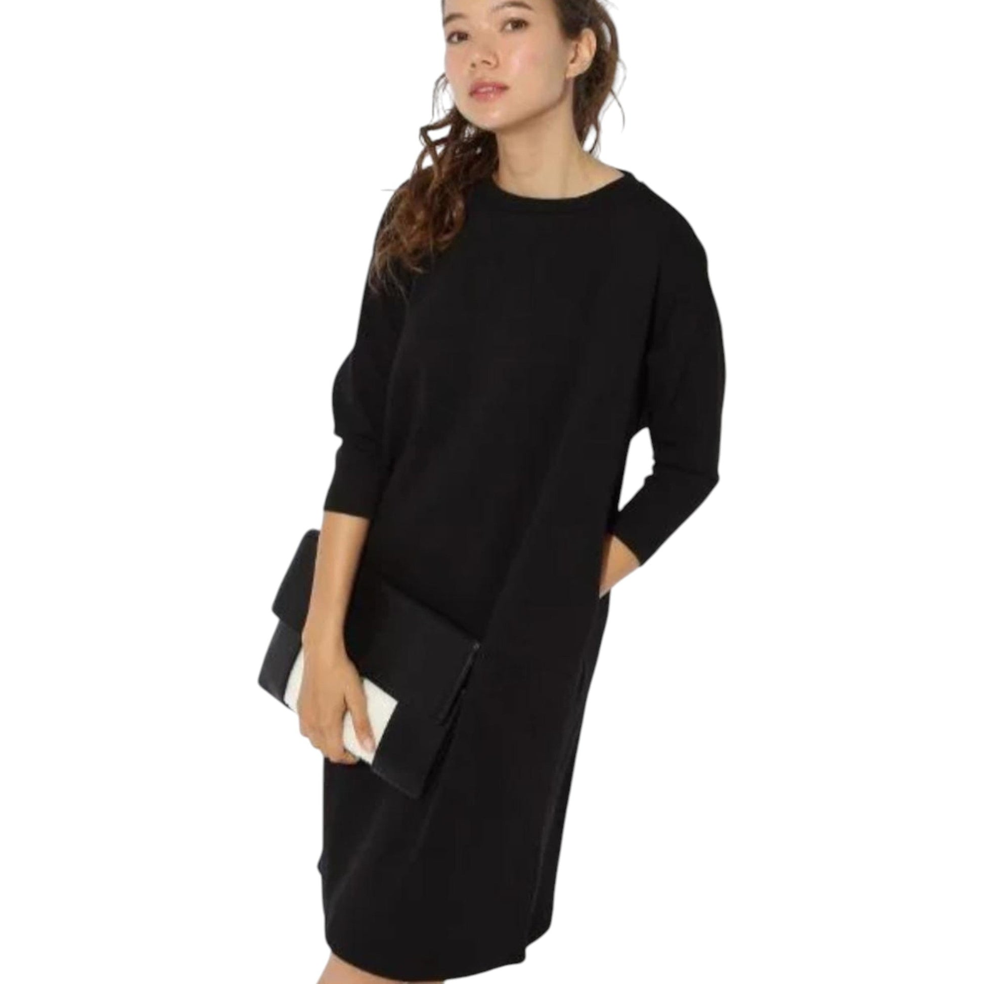Women's Plain Solid Dress,Black