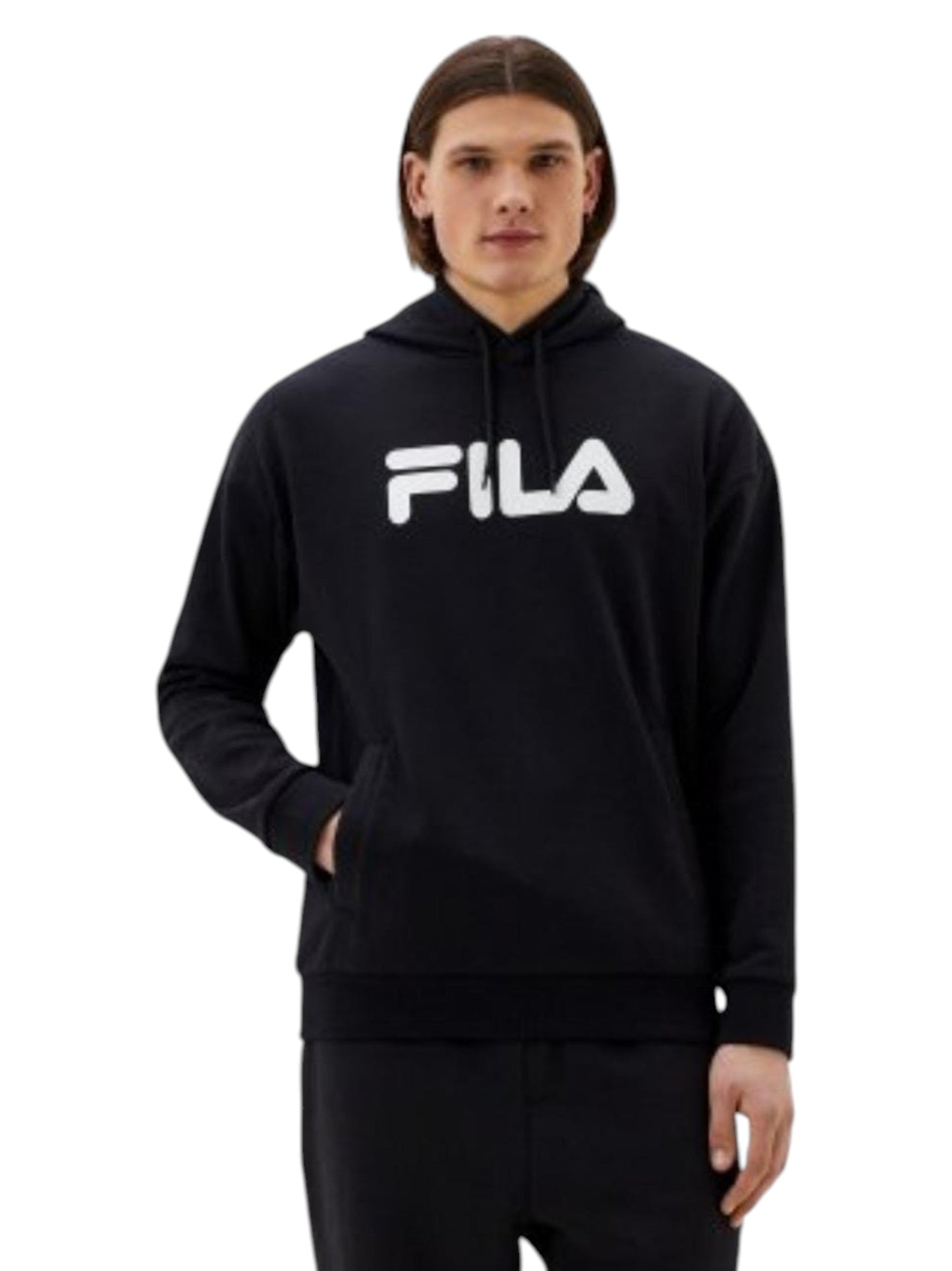 Men's Brand Logo Printed Hoodie,Black