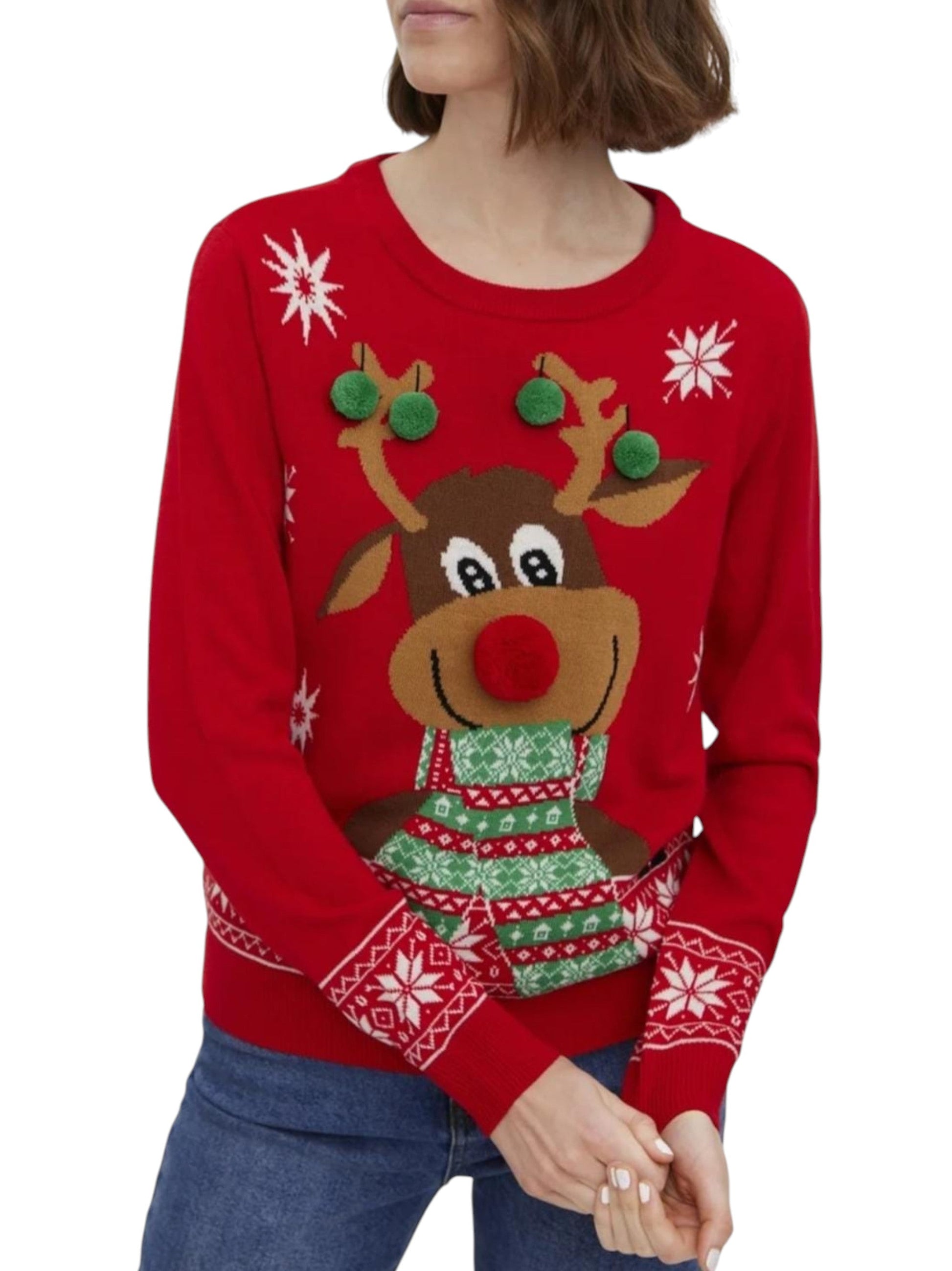 Women's Graphic Printed Sweaters,Red