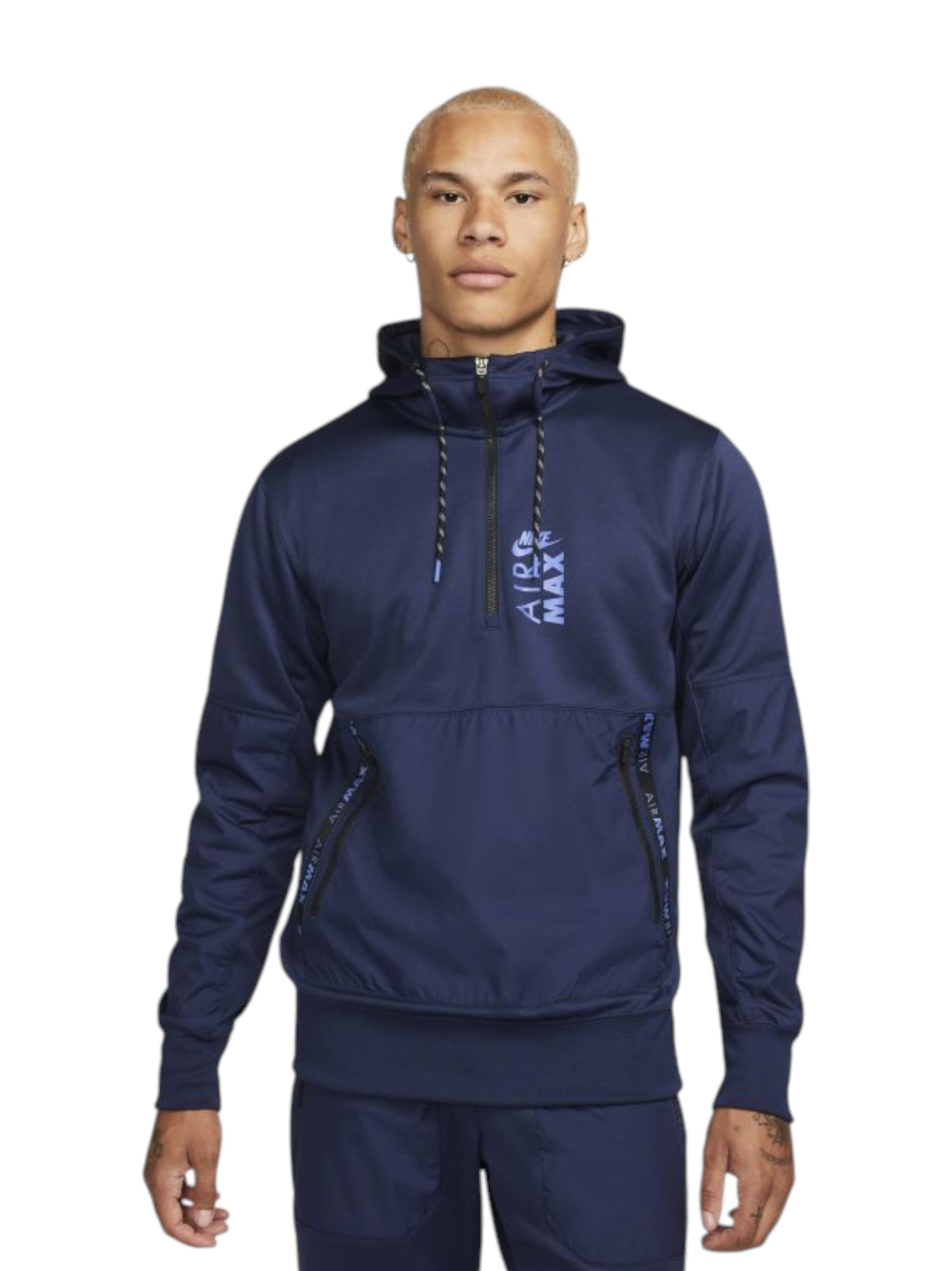Men's Plain Solid Hoodie,Navy