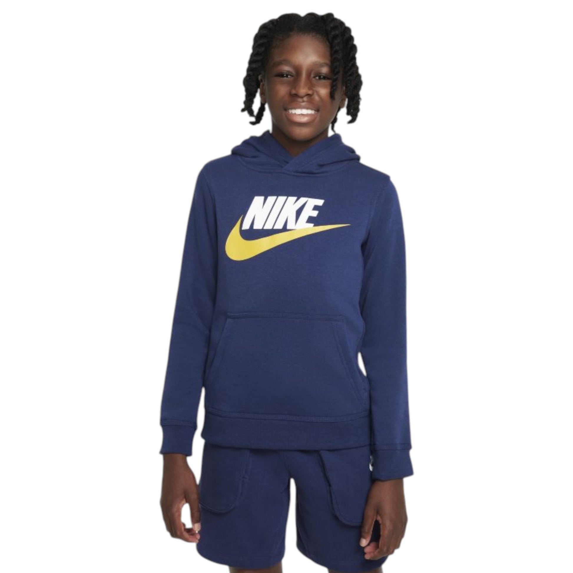 Kids Boy's Brand Logo Printed Hoodie,Navy