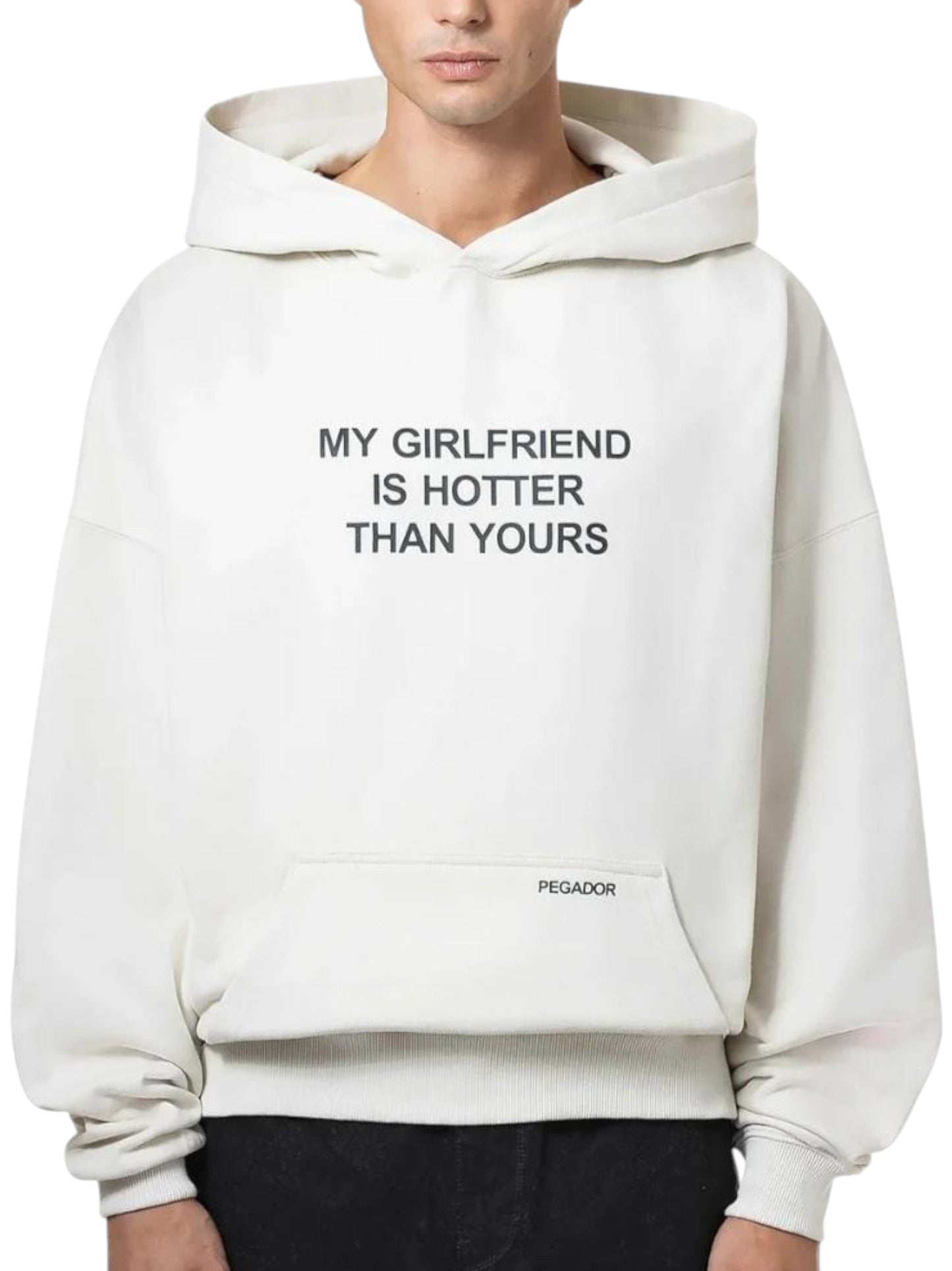 Men's Printed Hoodie,Light Beige