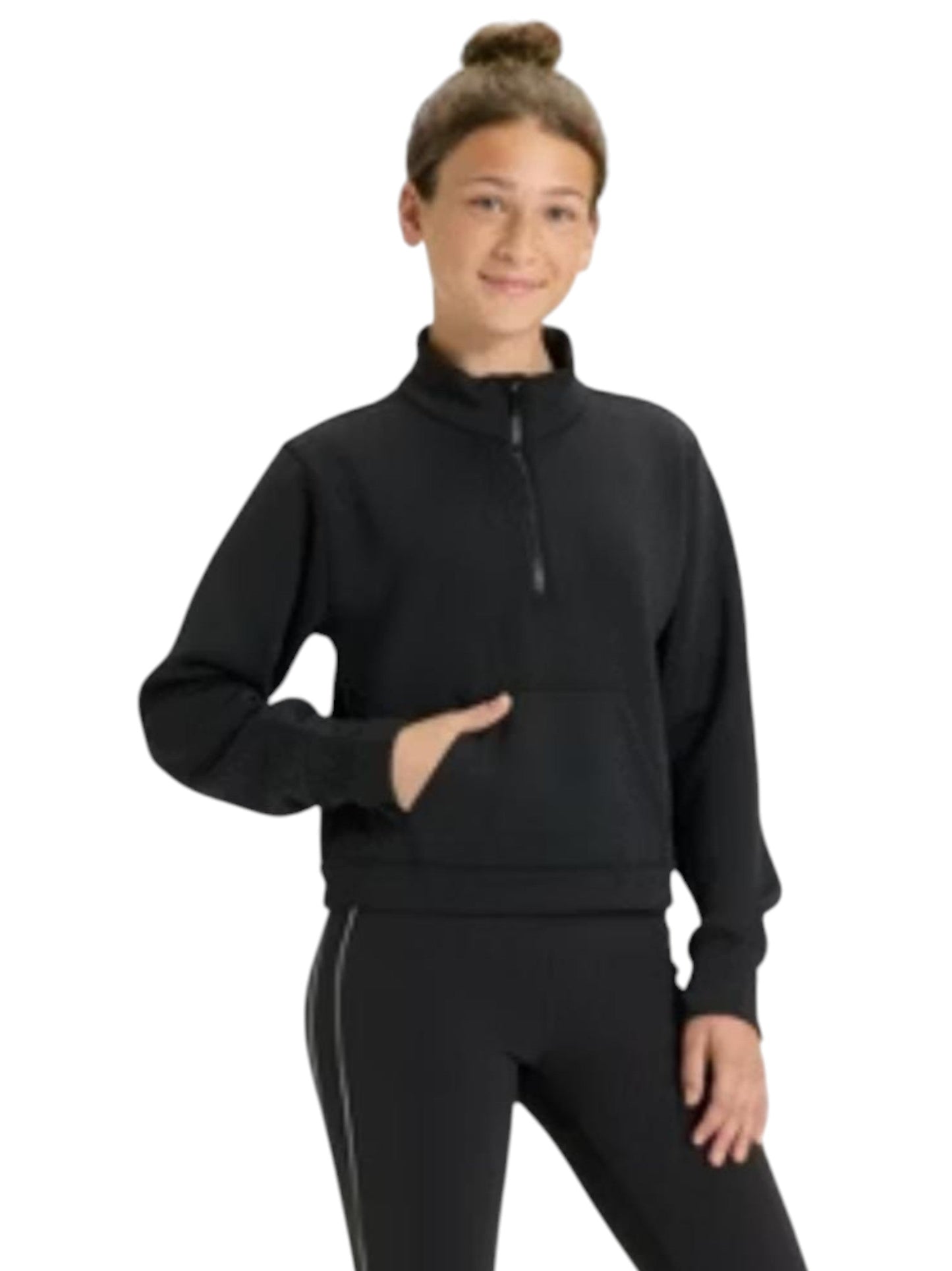 Kids Girl's Plain Solid Sport Top,Dark Grey