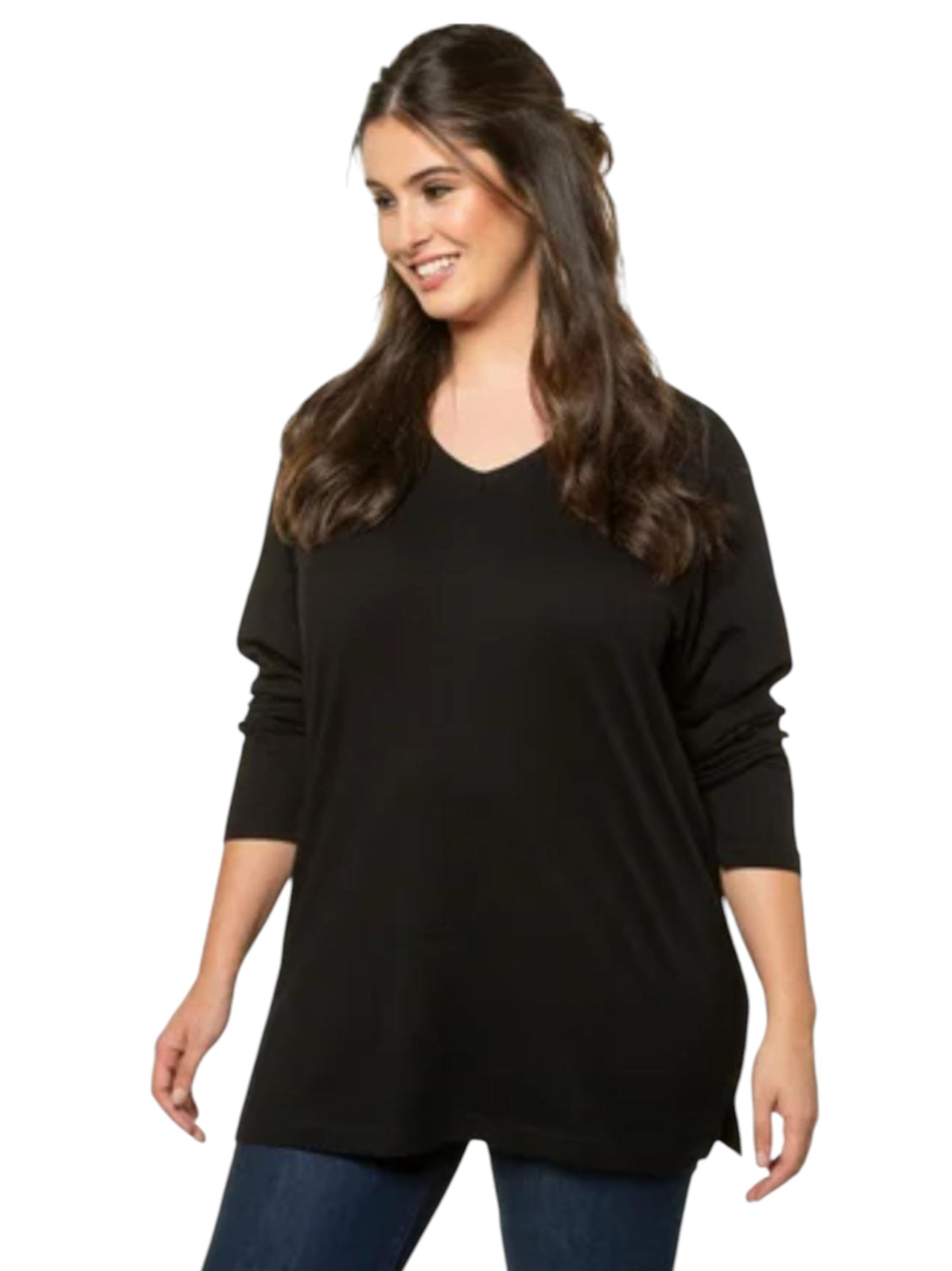 Women's Plain Solid Top,Black