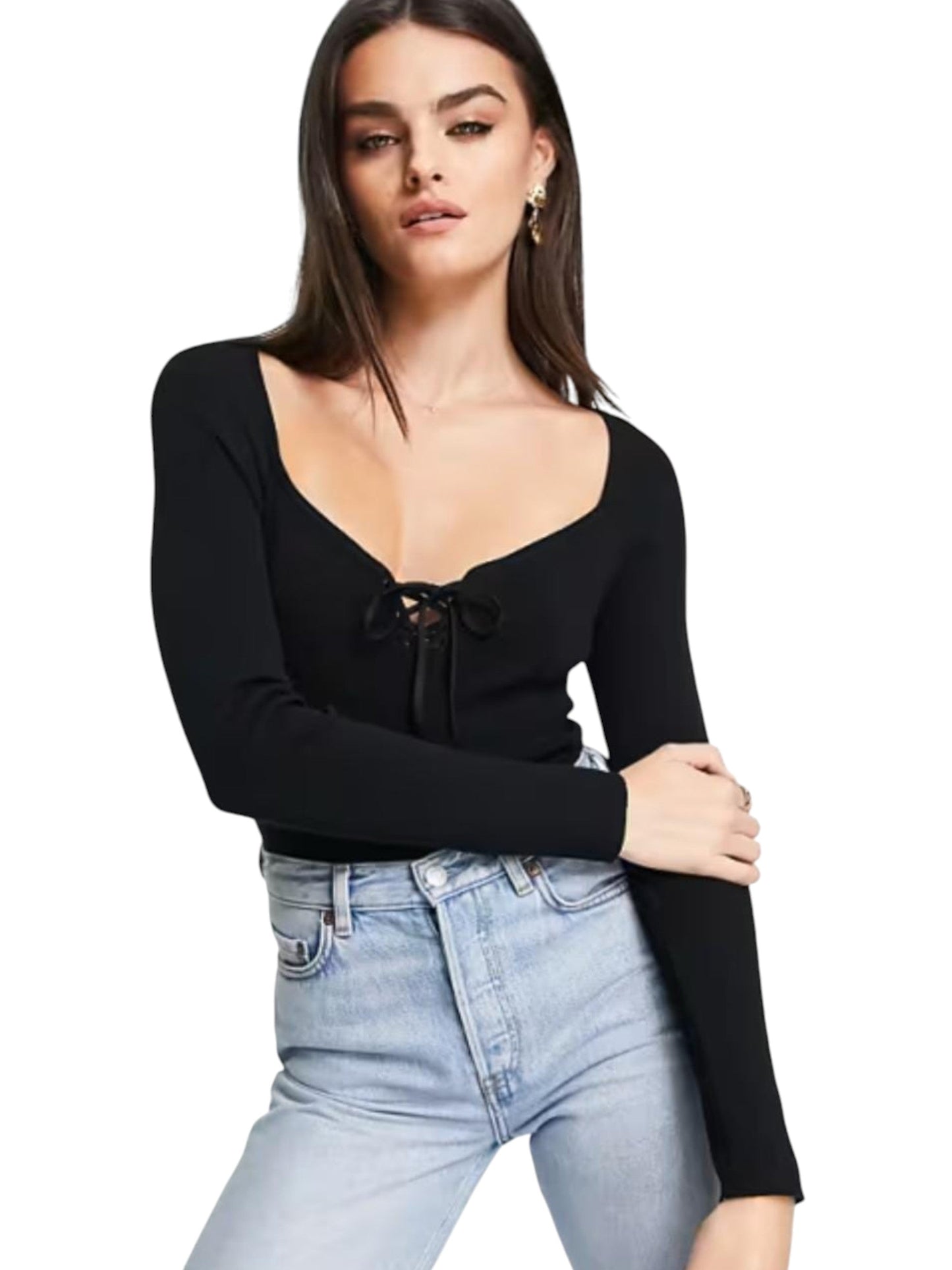 Women's Ribbed Bodysuit,Black