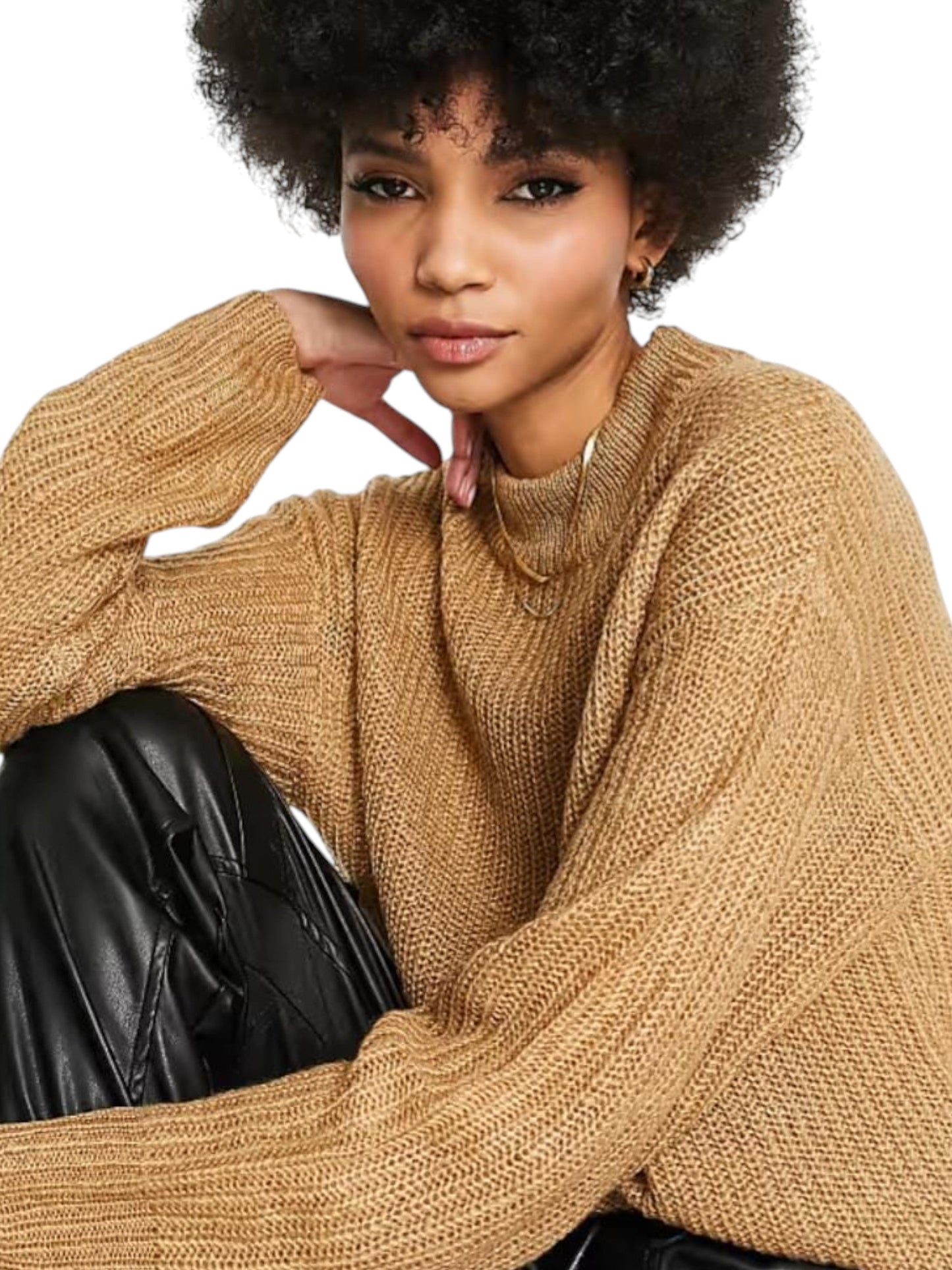 Women's Kintted Sweaters,Light Brown