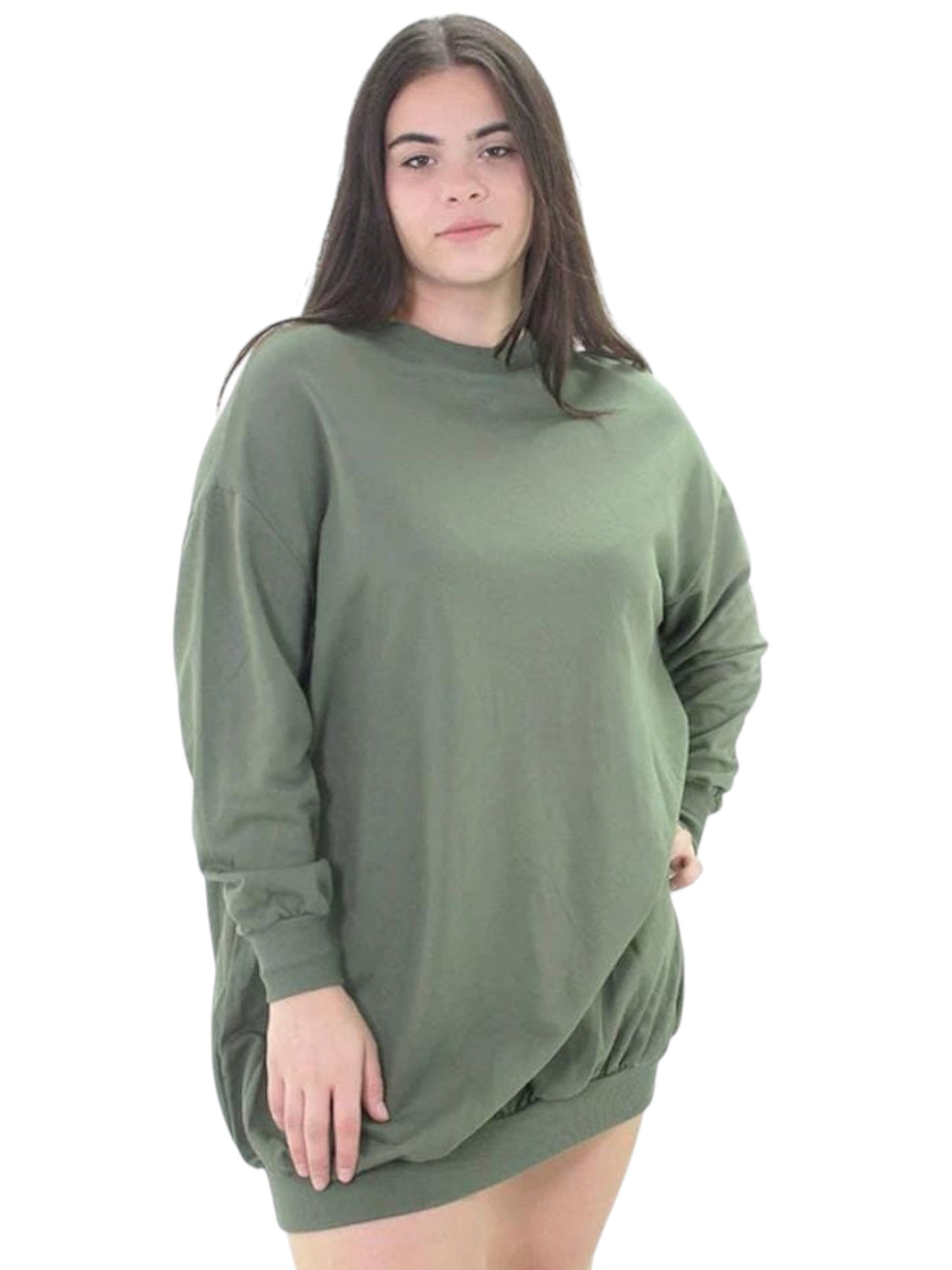 Women's Plain Solid Dress,Olive